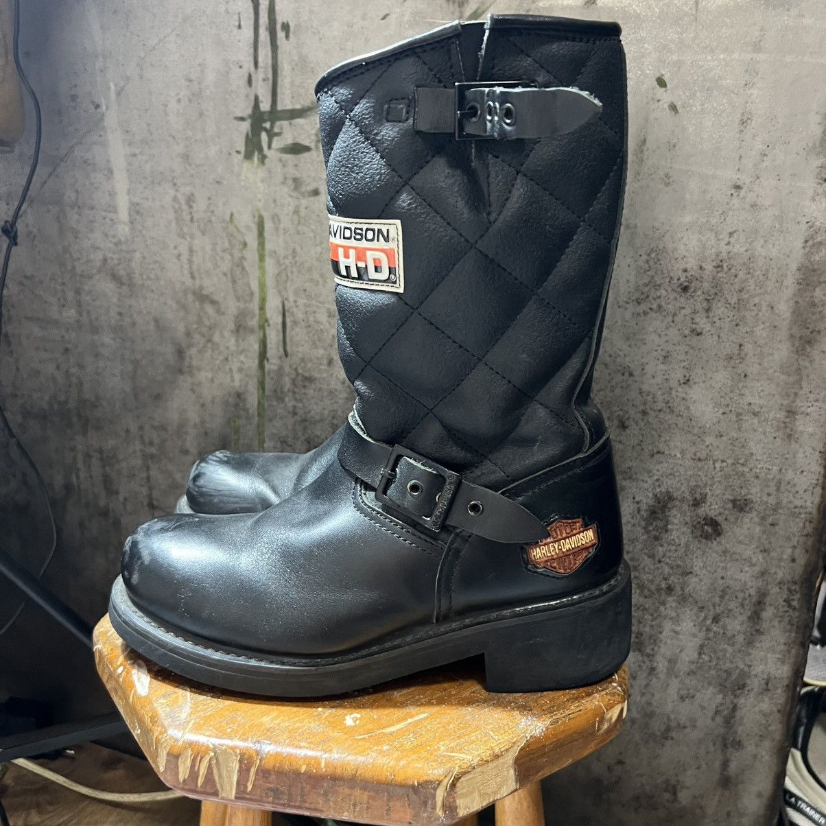 Harley‑Davidson Vintage Quilted Leather Biker Boots Women’s