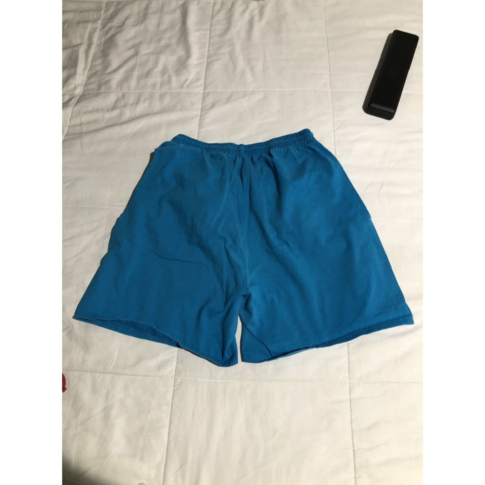 Nike VINTAGE Nike Gym Shorts L Made in USA Blue Purple Logo 1990s Teal Gray Tag Hip Hop Size US 30 / EU 46 - 6 Thumbnail