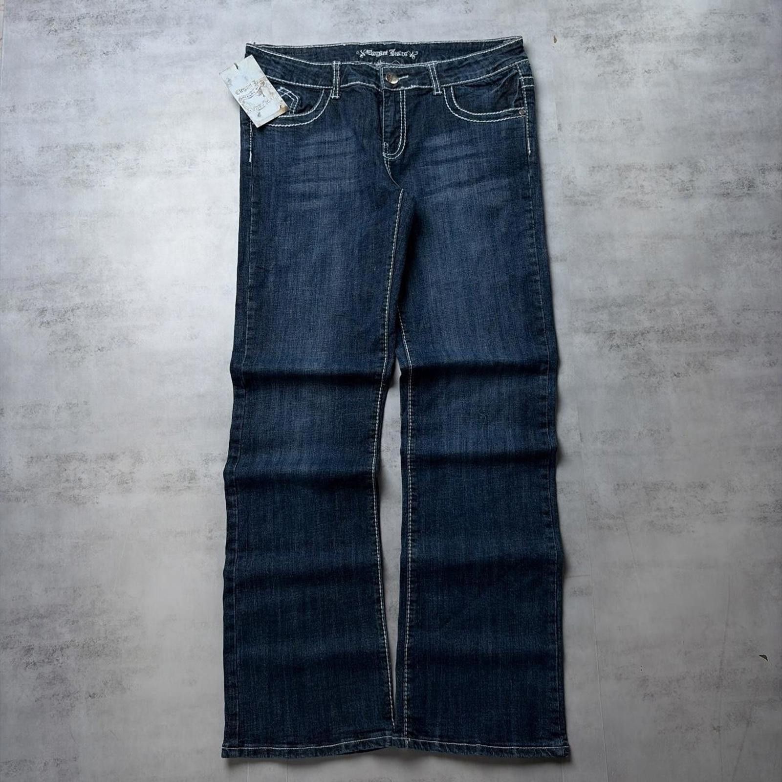 Other Y2K Blue Elegant Jeans Grunge Deadstock Bootcut Denim Jeans Size 34" / US 12 / IT 48 - 2 Thumbnail