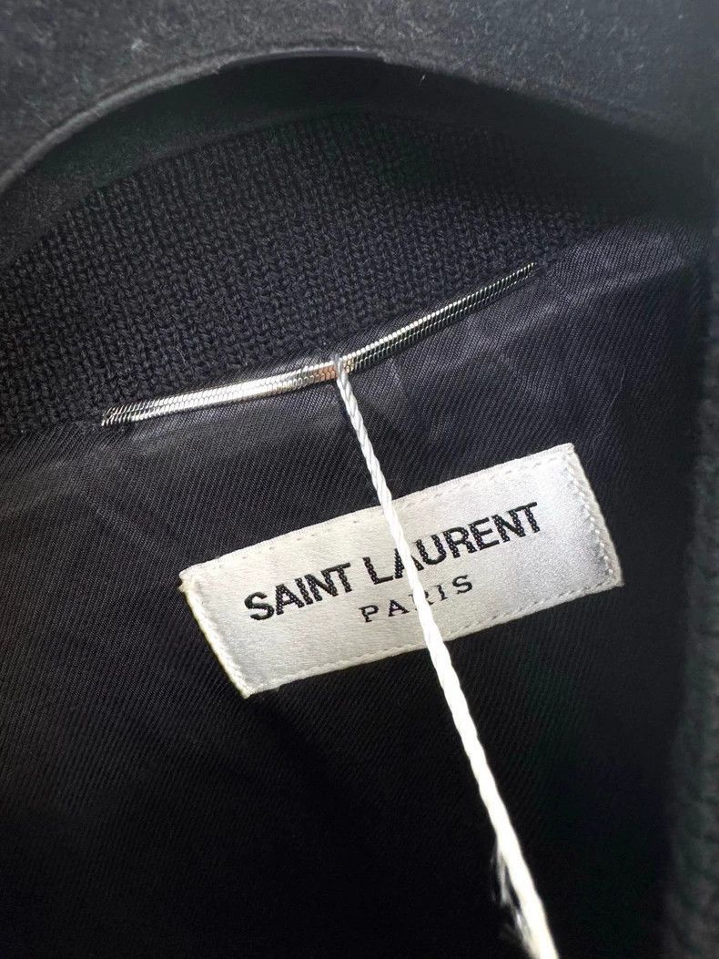 Saint Laurent Paris Saint Laurent Black Baseball Jacket-2507 Size L / US 10 / IT 46 - 2 Thumbnail