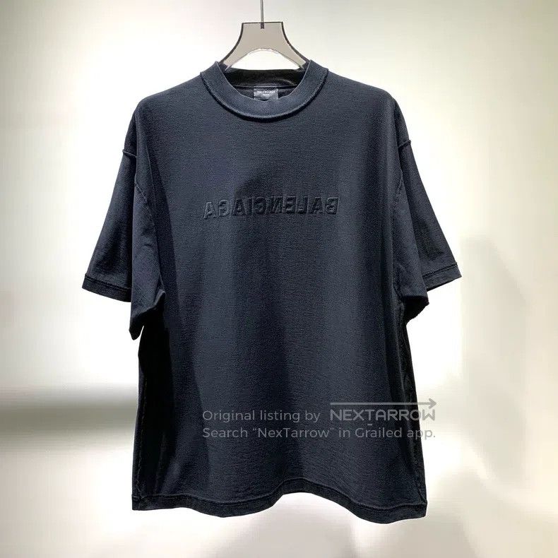 Balenciaga Balenciaga Embroidered Logo Short Sleeve Size US S / EU 44-46 / 1 - 1 Thumbnail