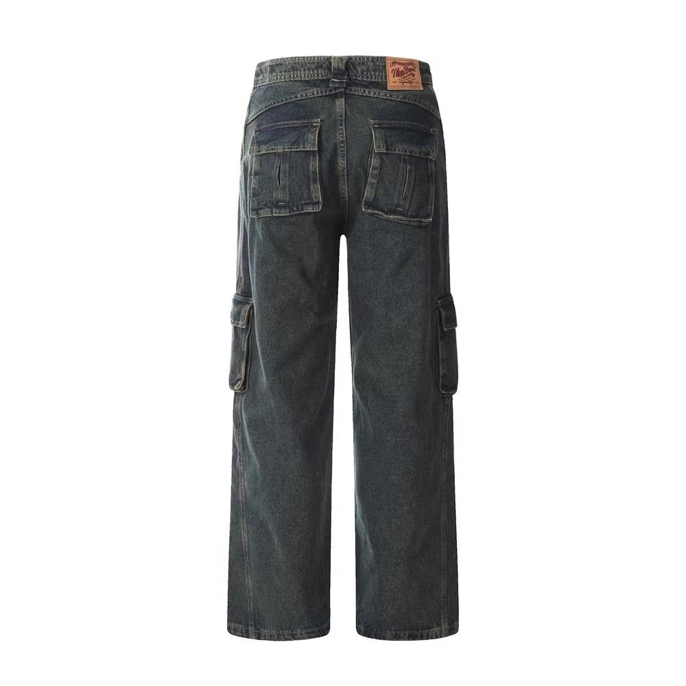 Japanese Brand × Jean Men's Multi-Pocket Washed Distressed Cargo Jeans Size US 32 / EU 48 - 2 Thumbnail
