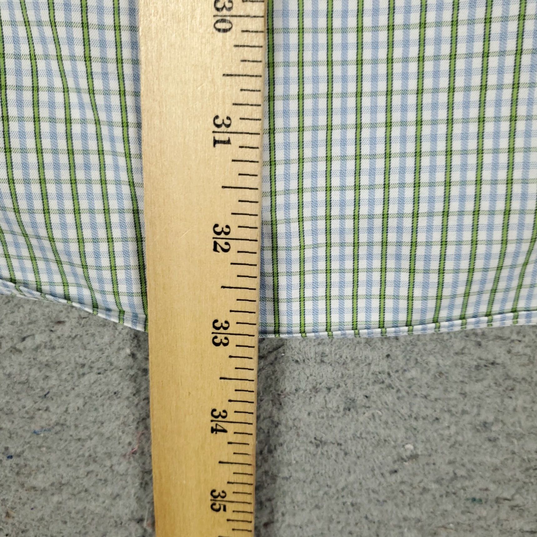 David Donahue David Donahue Shirt Mens 16.5 Green Check Dress Button Up Long Sleeve Size 46R - 4 Thumbnail