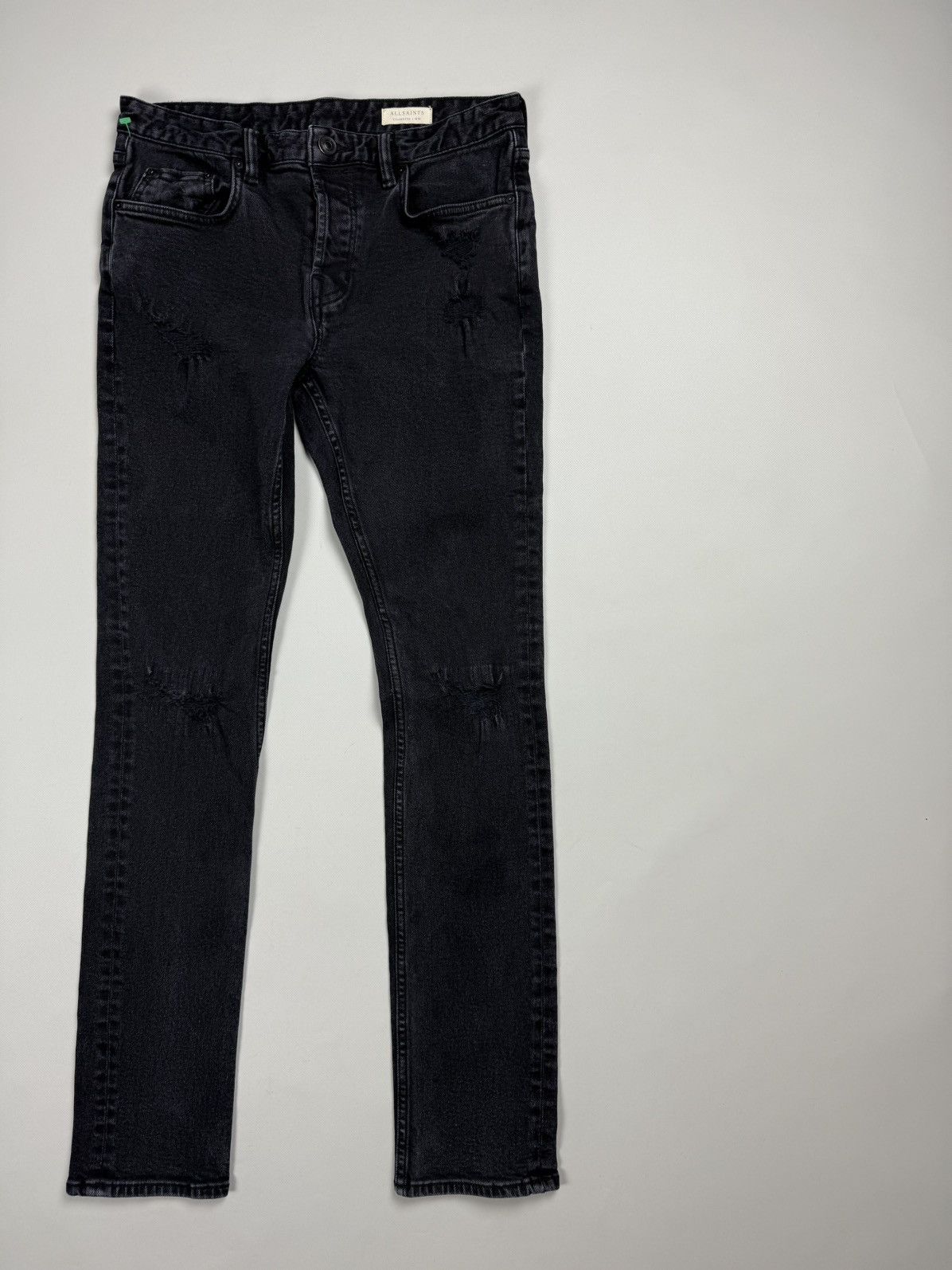Allsaints × Japanese Brand Allsaints Cigarette Damaged Distressed Denim Skinny Jeans Size US 30 / EU 46 - 3 Thumbnail