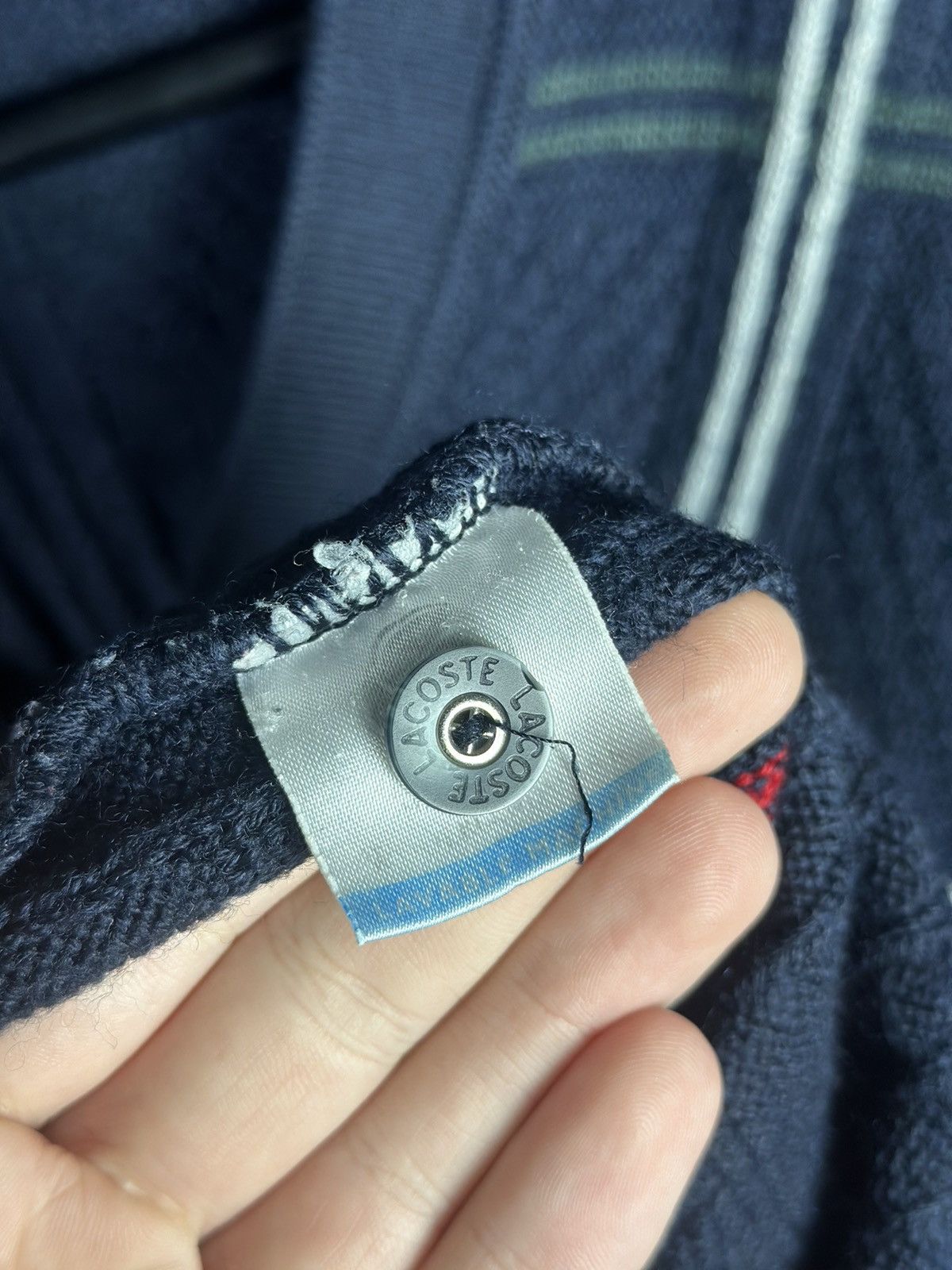 Lacoste × Vintage Vintage 90s Lacoste Knit Cardigan Sweater Size US M / EU 48-50 / 2 - 9 Thumbnail