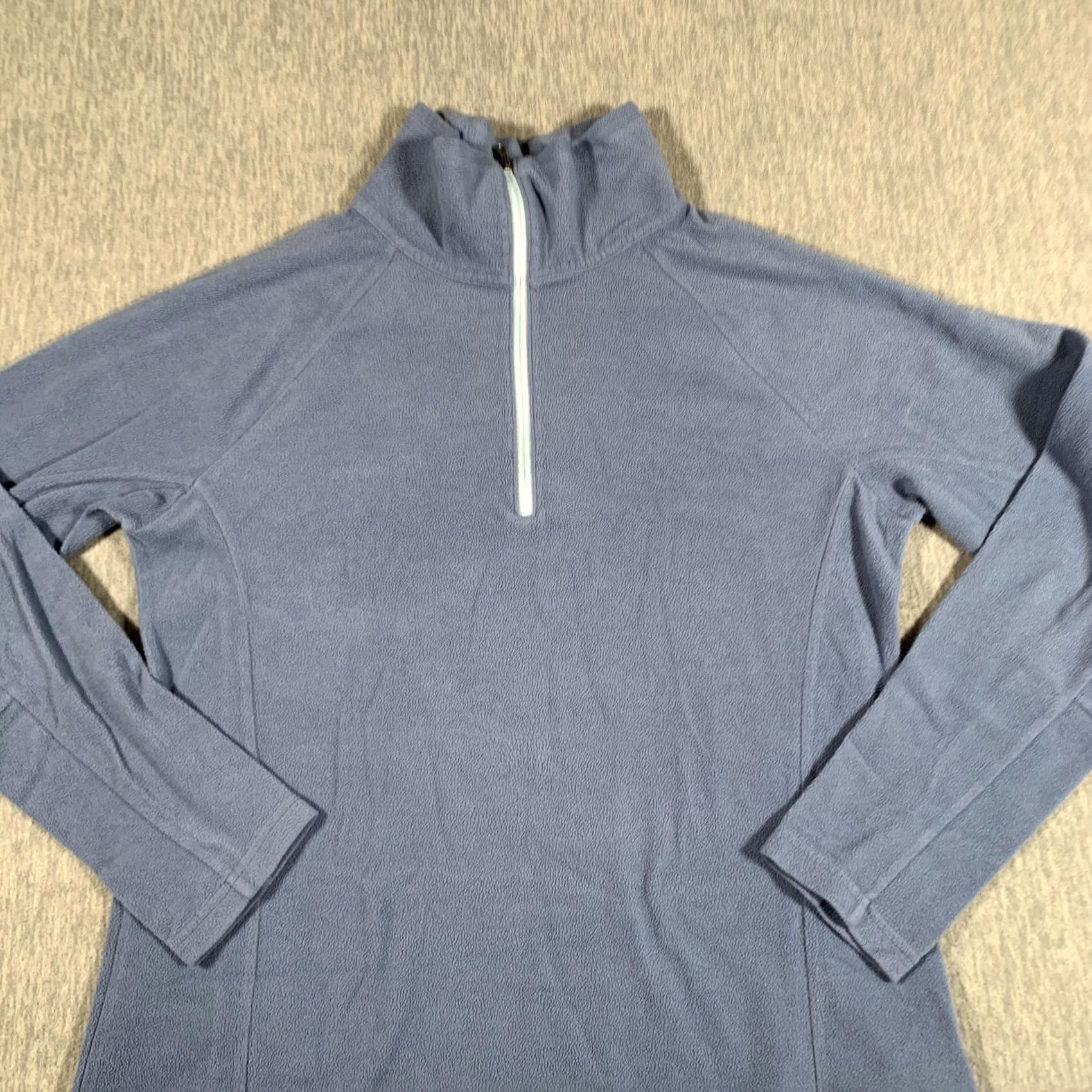 Vintage Columbia Pullover Fleece Womens Large Blue Quarter Zip Mock Neck Hiking Top Size L / US 10 / IT 46 - 2 Thumbnail