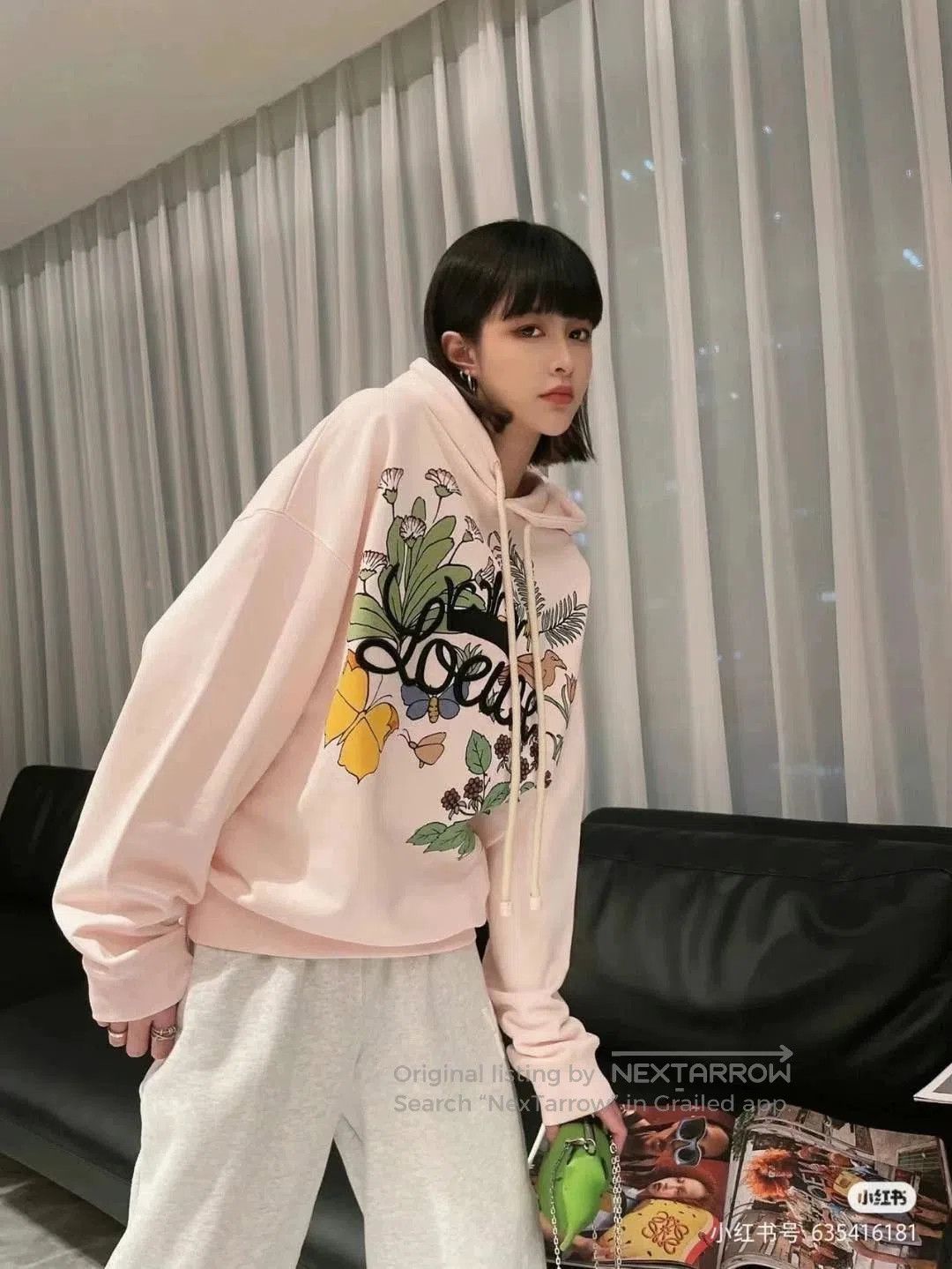 Loewe Loewe Women's Pink Floral Embroidered Hoodie. Size US L / EU 52-54 / 3 - 4 Thumbnail