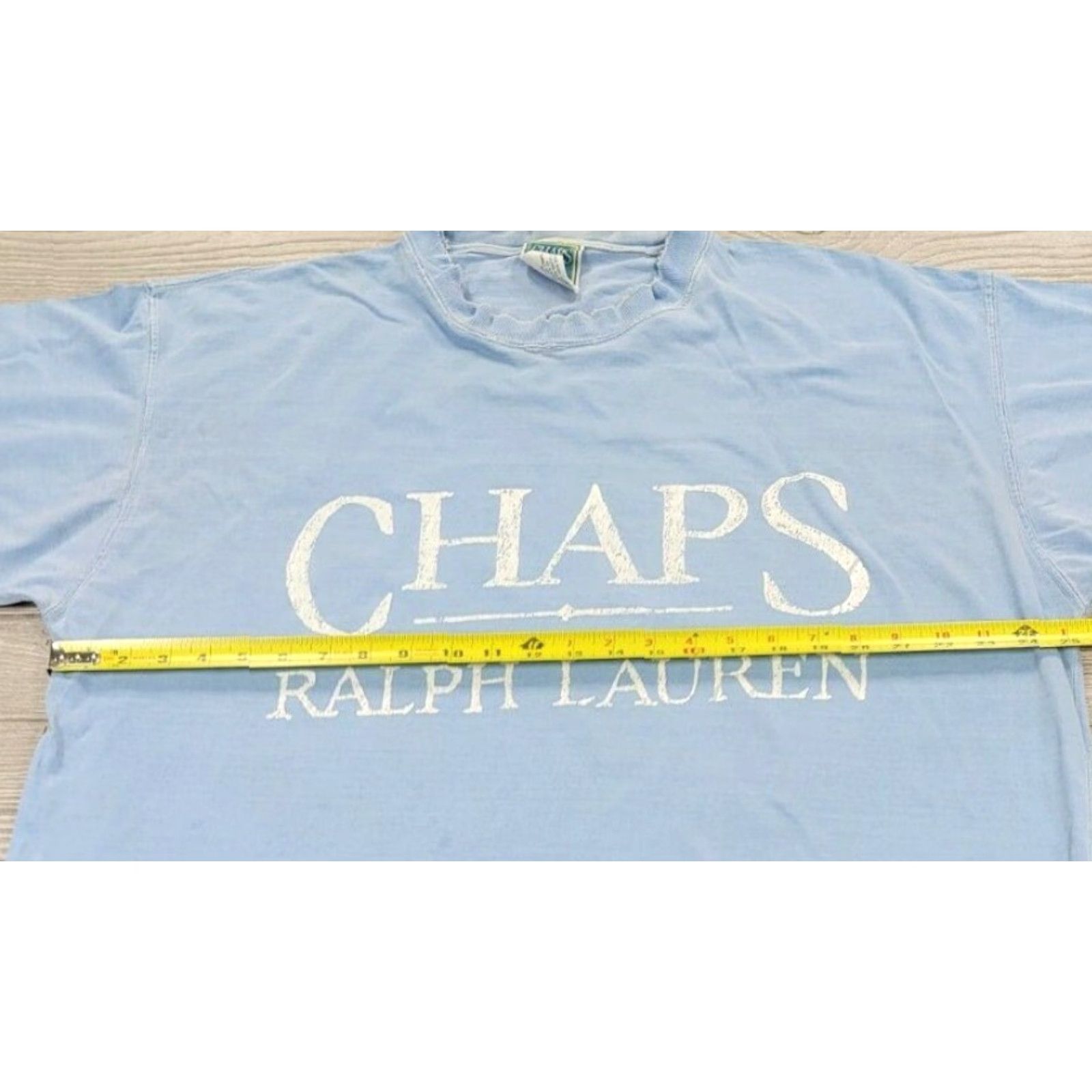 Chaps VINTAGE Chaps Ralph Lauren T Shirt XL 90s Light Blue Distressed Logo Crew Neck Short Sleeve Men Size US XL / EU 56 / 4 - 7 Thumbnail