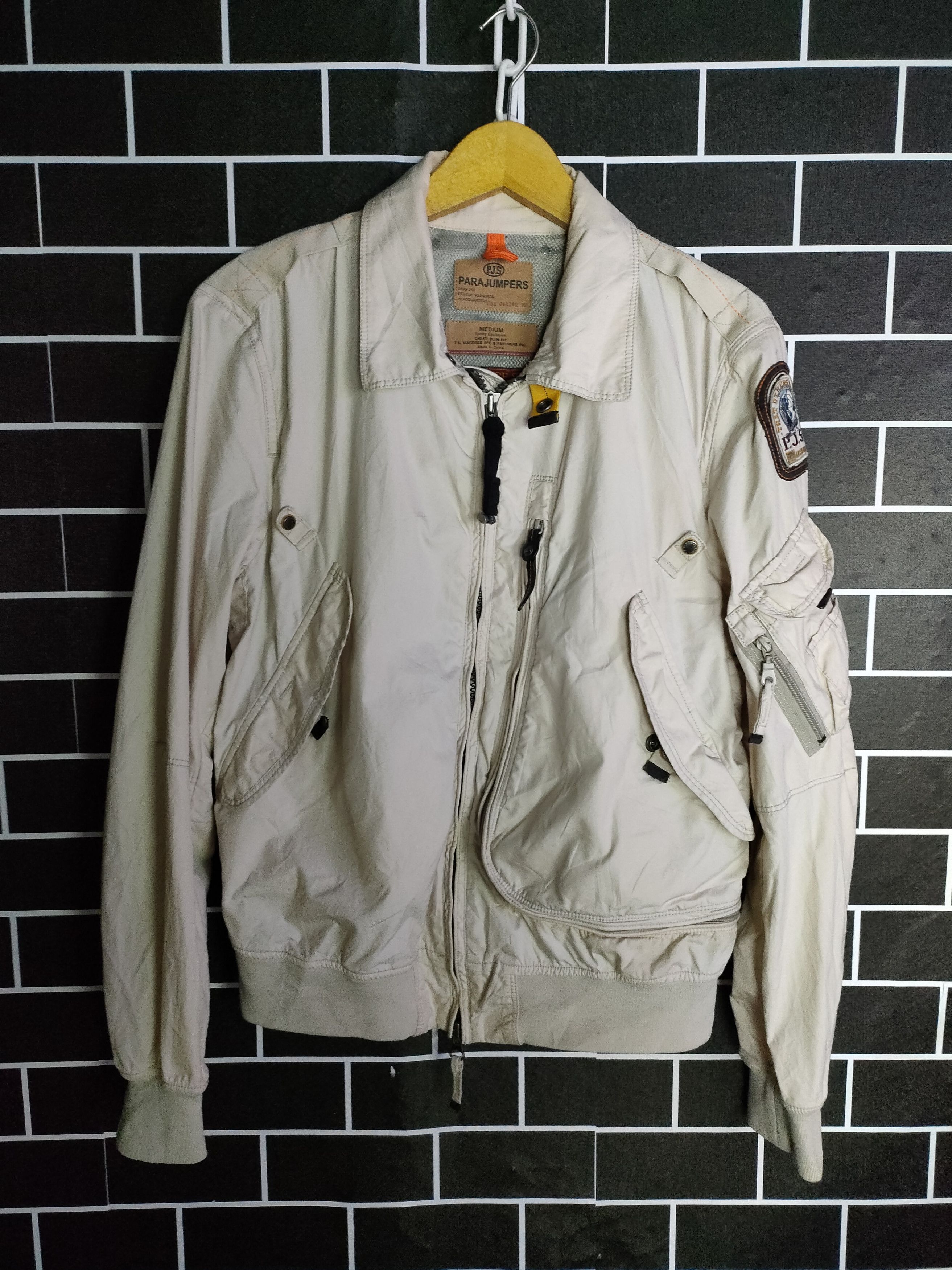 image of Masterpiece Series Flight Jacket in Cream, Men's (Size Medium)