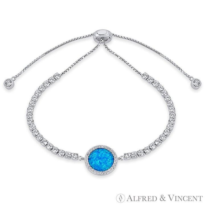 Other Circle Lab-Created Opal CZ Crystal Halo 925 Sterling Silver Size ONE SIZE - 1 Preview