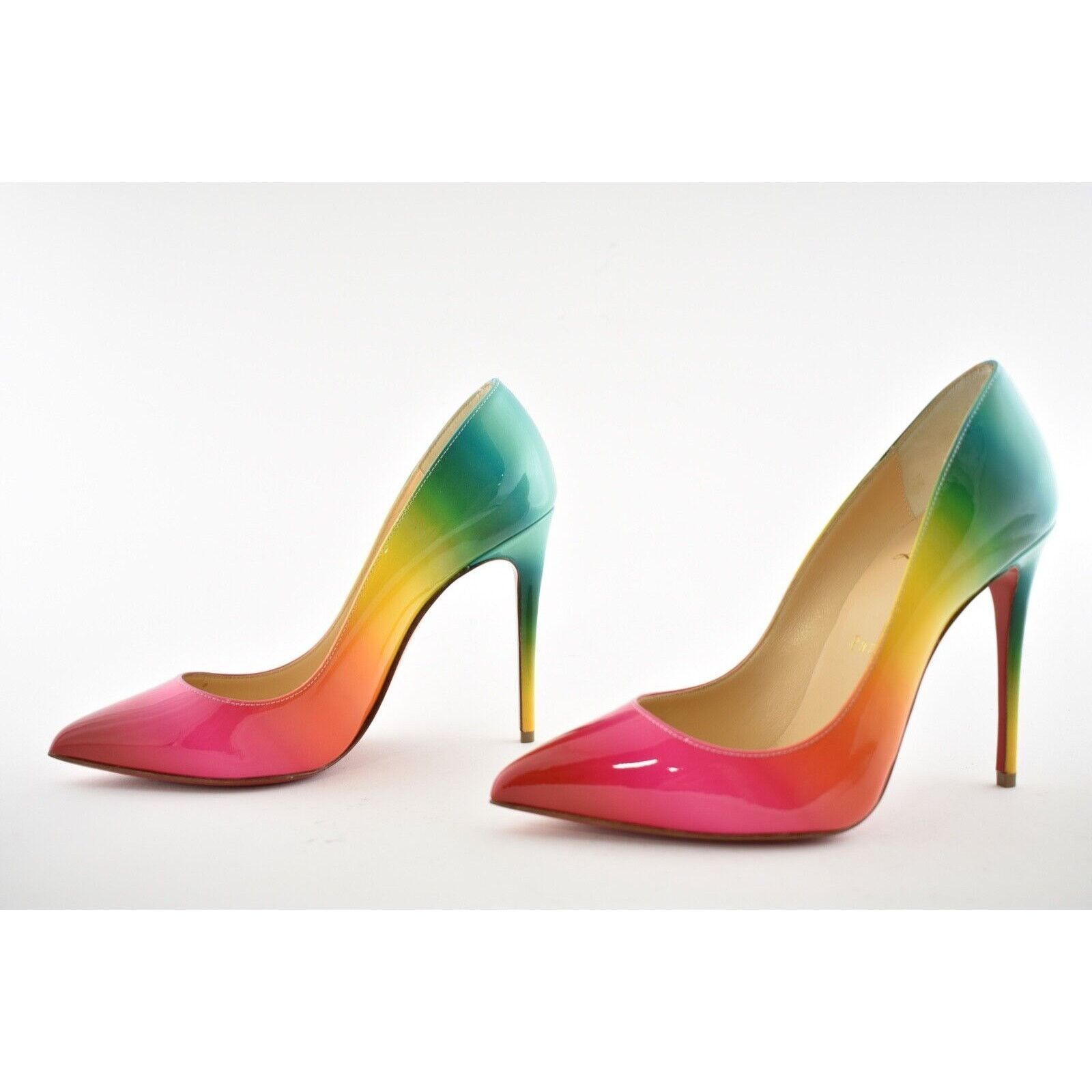 Christian Louboutin Christian Louboutin Pigalle Follies 100 Rainbow Red Blue Size US 5.5 / IT 35.5 - 2 Thumbnail