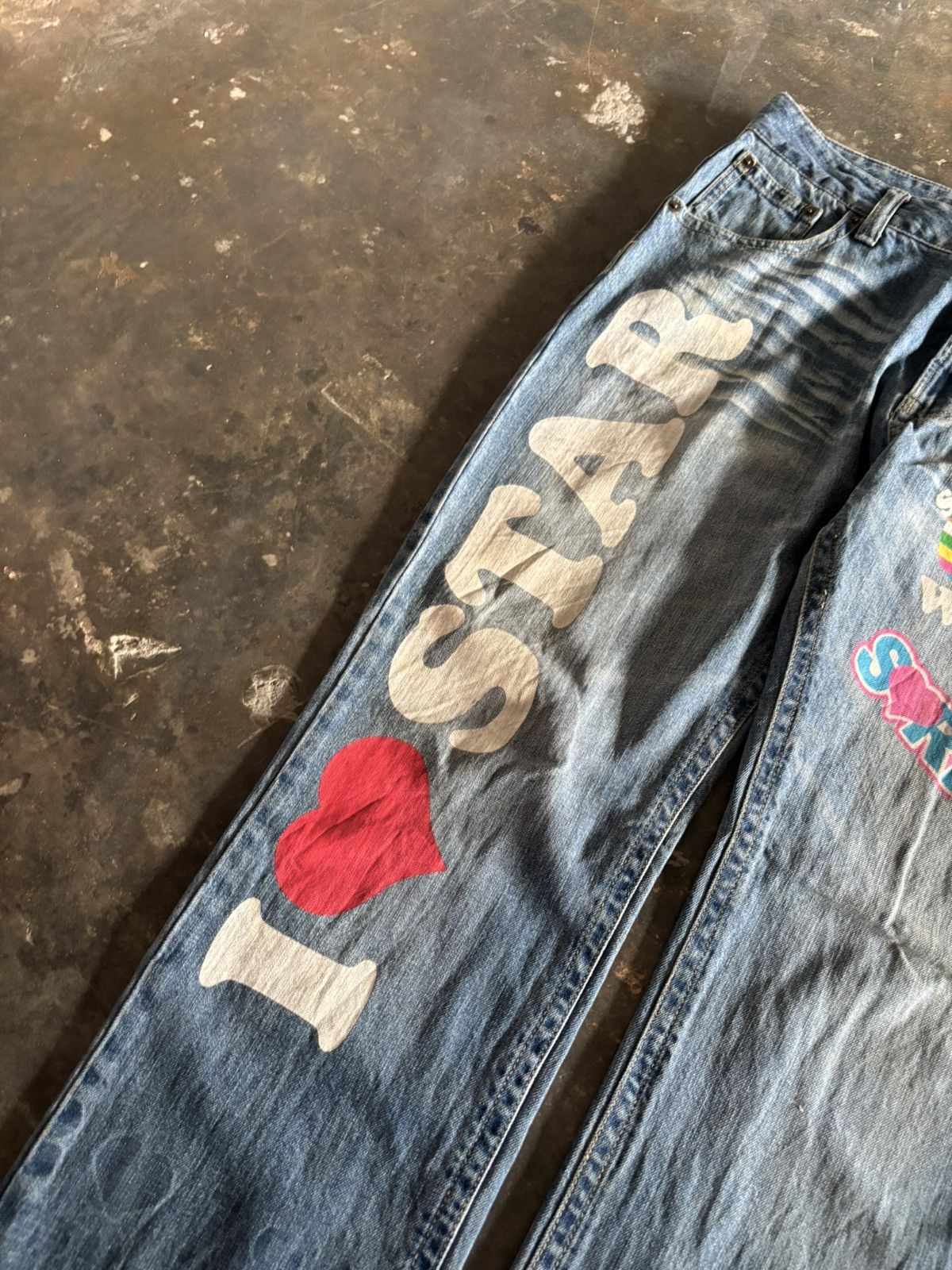 Hysteric Glamour CLONE DEVGRU Y2K I ❤️STAR PUNK JAPANESE ART PAINT Size US 34 / EU 50 - 12 Thumbnail