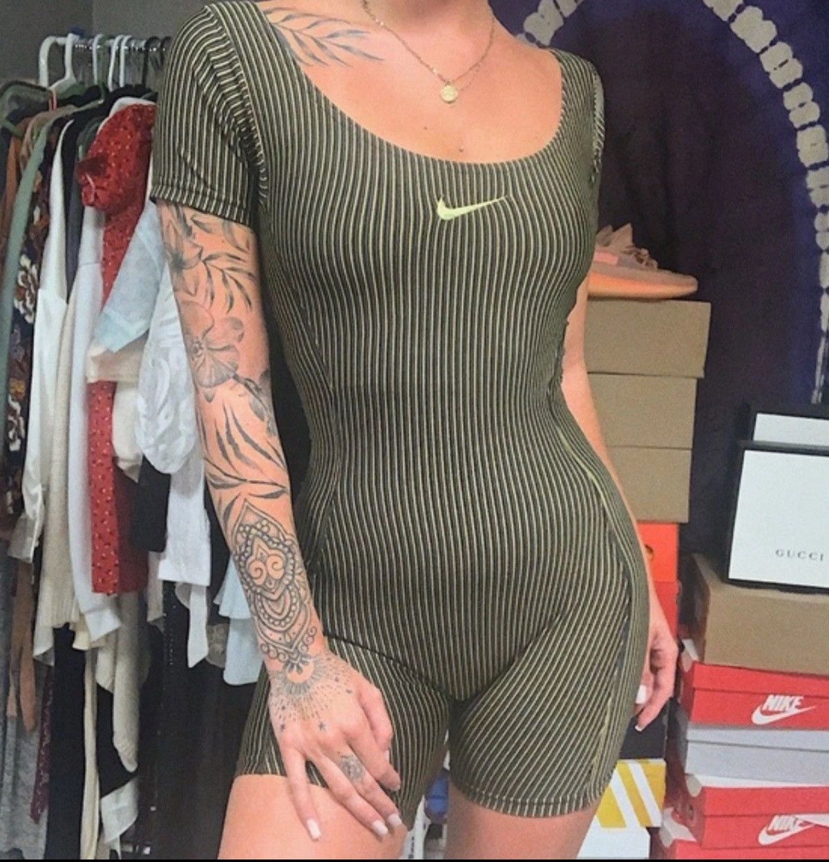 Nike Rare Vinatge Nike Playsuit Pomper Woman Bodysuit One-Piece Size 28" / US 6 / IT 42 - 8 Thumbnail