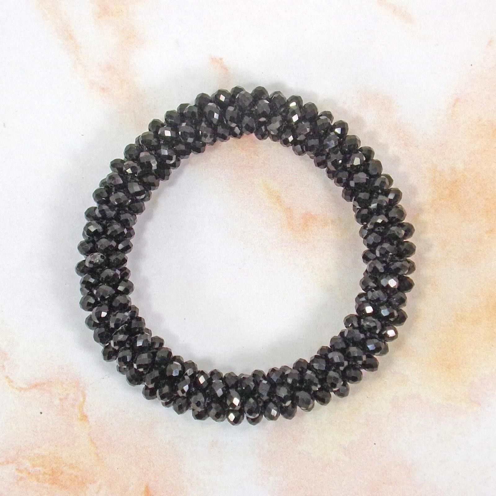 Macys Macy's Beaded Crystal Stretch Bracelet - Black Size ONE SIZE - 2 Thumbnail