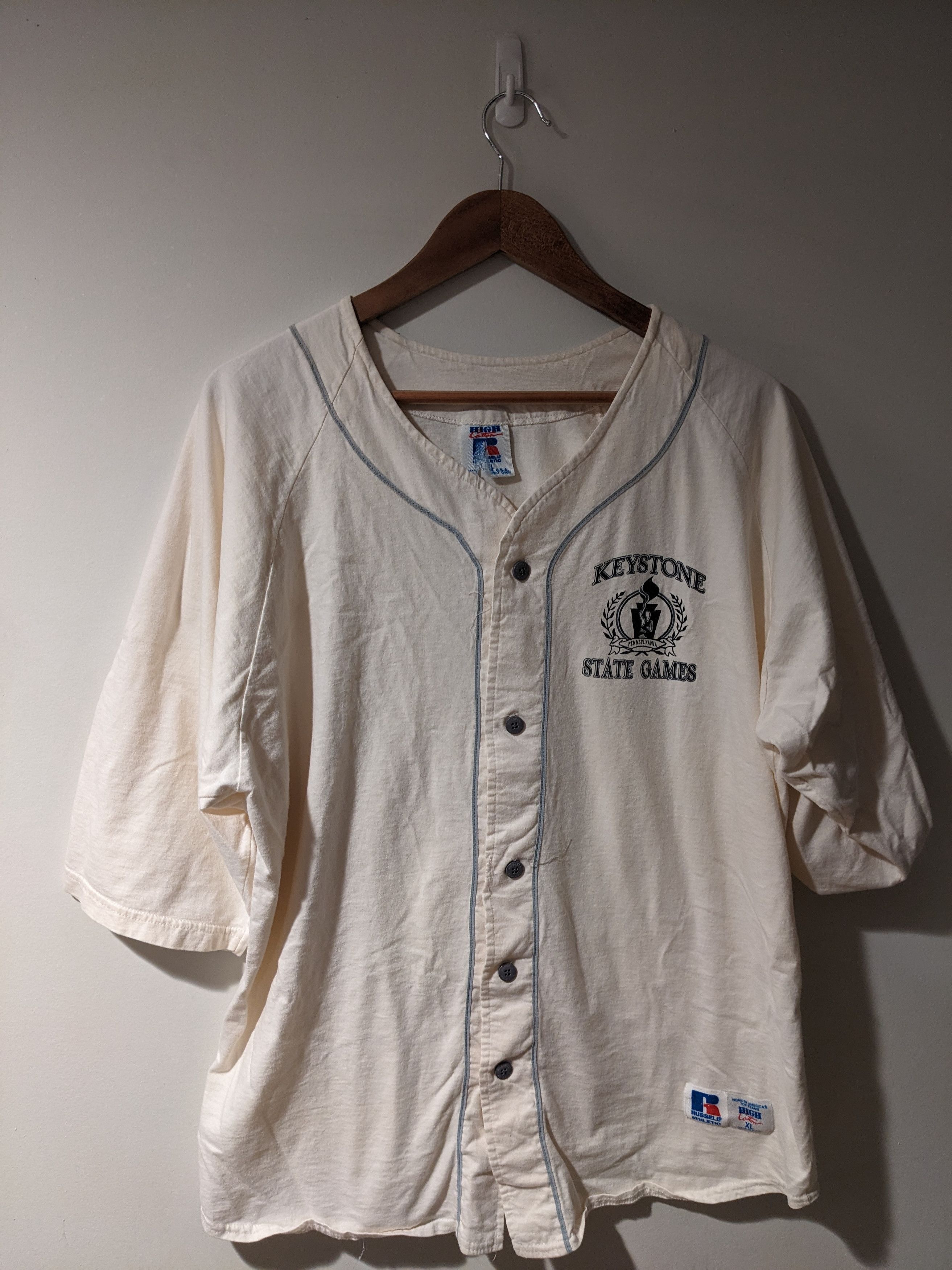 Russell Athletic × Vintage Vintage 90s Key Stone Pennsylvania State Games Jersey Size US XL / EU 56 / 4 - 1 Thumbnail