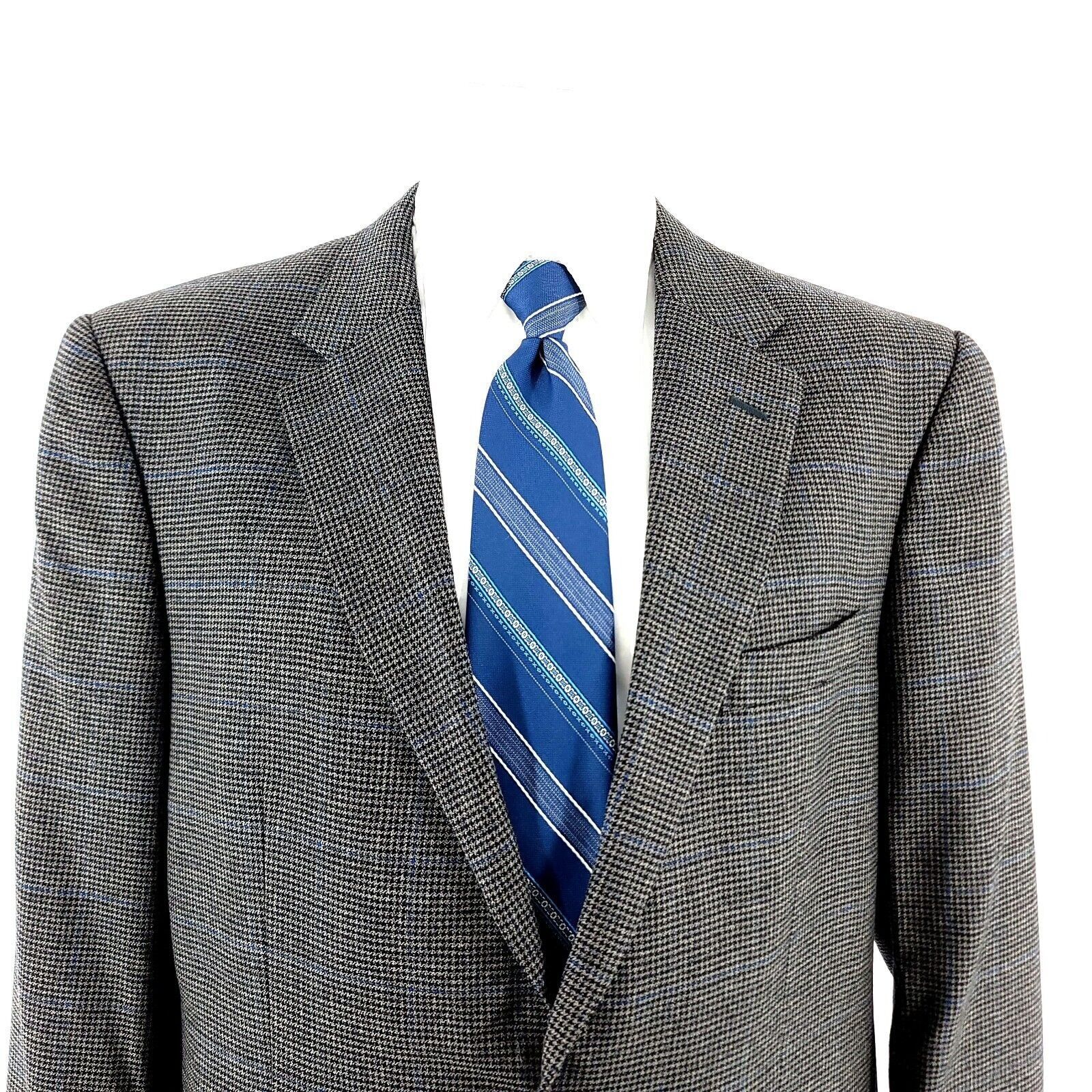 Jos. A. Bank Jos A Bank Traveler's Tweed Wool 2 Button Sport Coat Gray Bl Size 42L - 1 Thumbnail