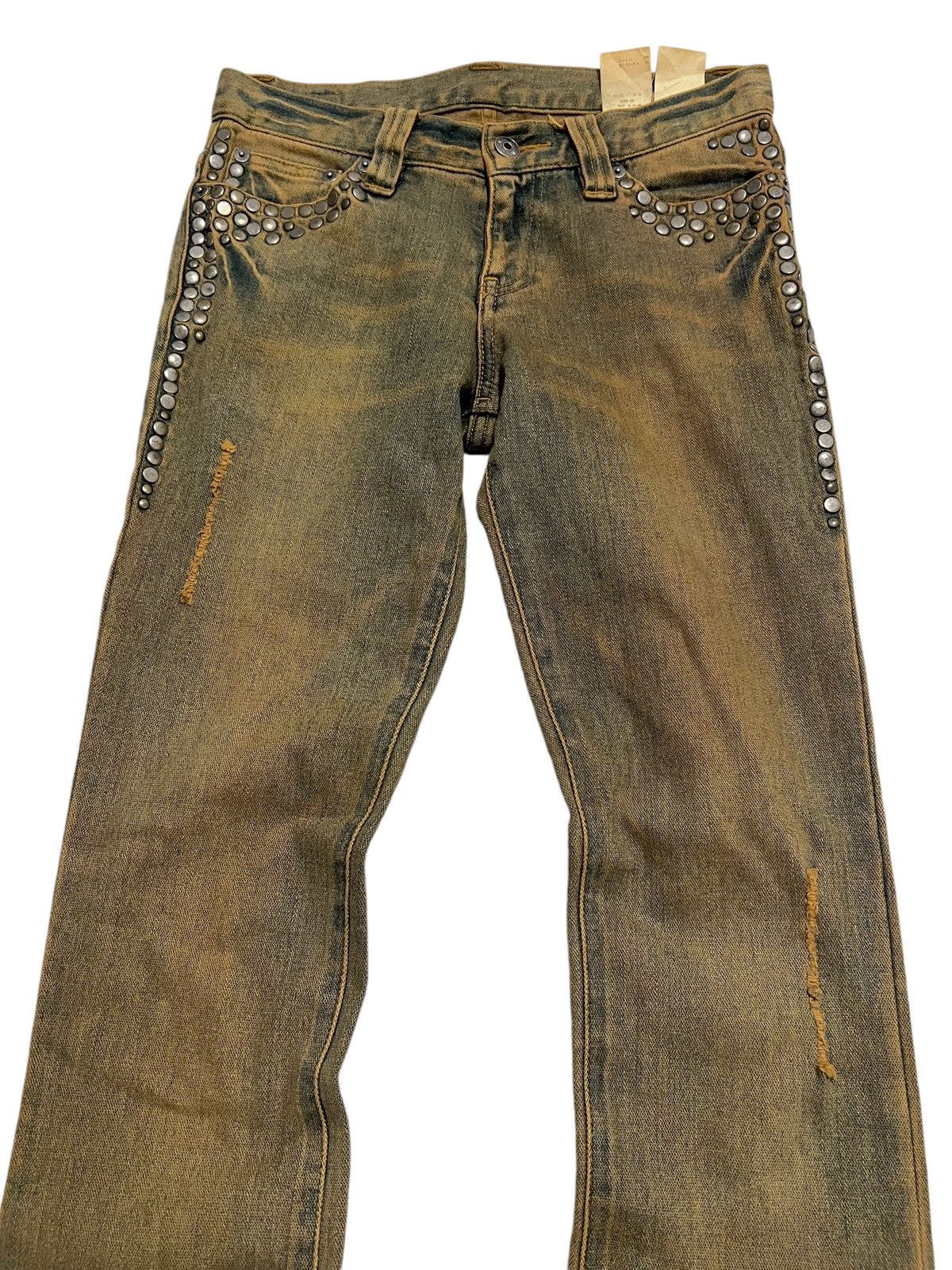 If Six Was Nine × Japanese Brand × Le Grande Bleu (L.G.B.) Ofuon studed mudwash denim Low Rise Flare Jeans Size US 27 - 4 Thumbnail