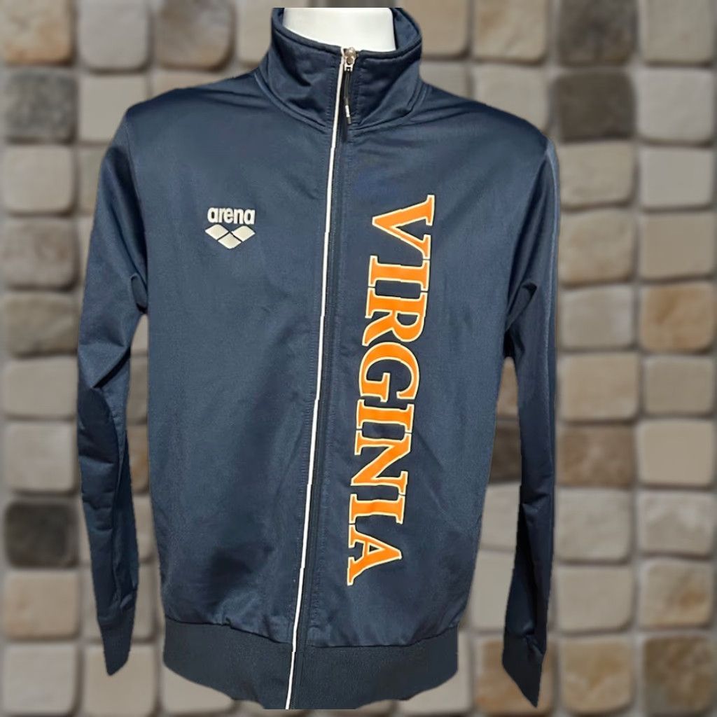 Vintage Arena University Of Virginia Swimming & Diving Full Zip Jacket Men M Blue Solid Mock Collar Zip VERS Size US M / EU 48-50 / 2 - 1 Thumbnail