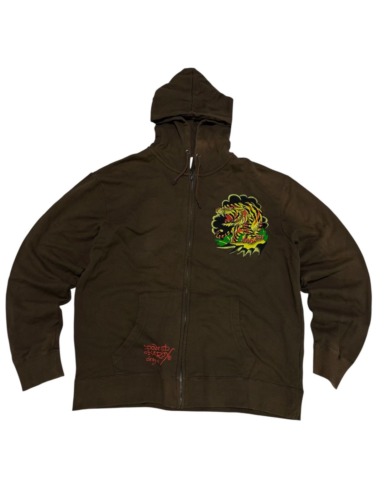 Ed Hardy Y2K Ed Hardy Hoodie Zip Up Sun Faded Tiger Angry Logo Rap Size US XL / EU 56 / 4 - 3 Thumbnail