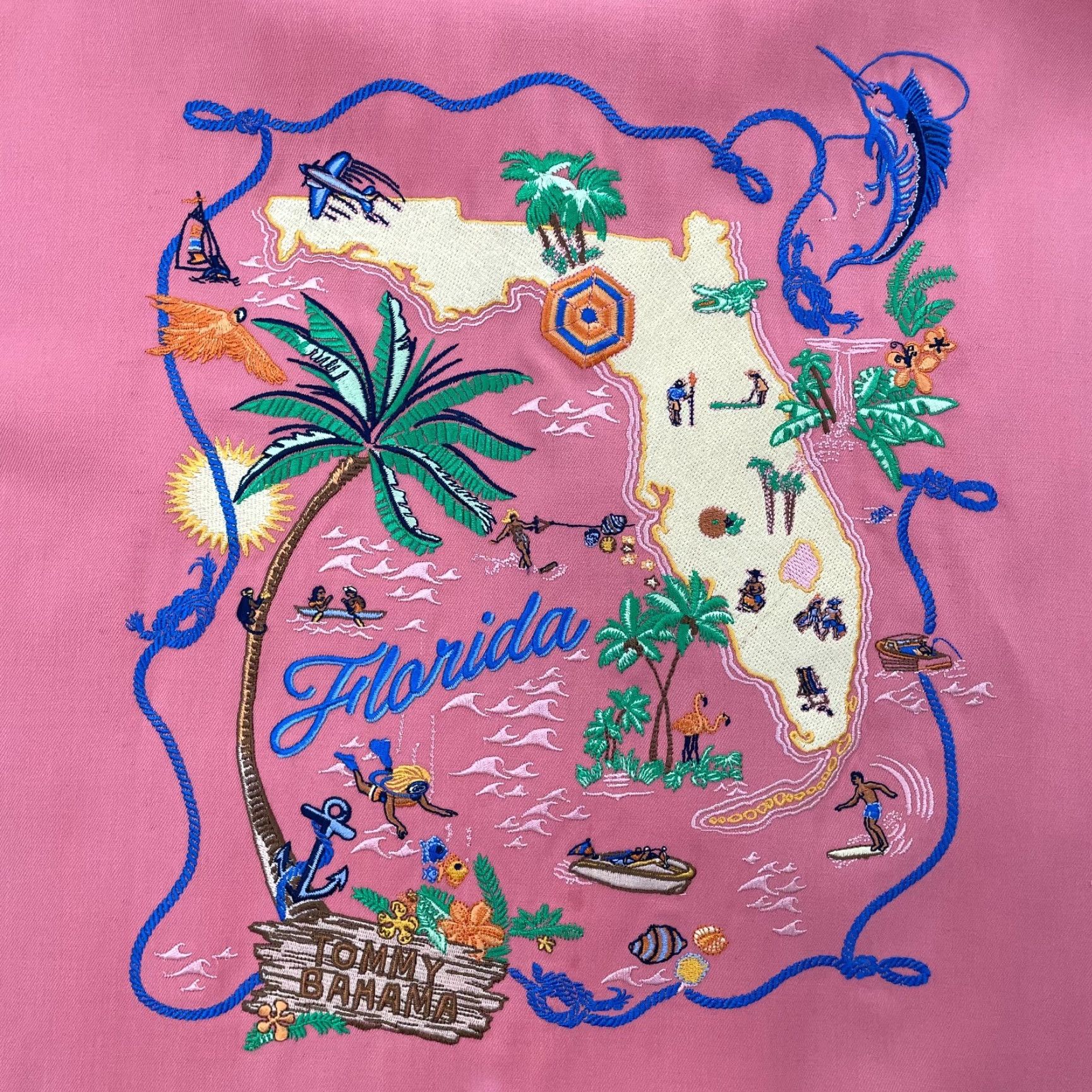 Tommy Bahama VINTAGE Tommy Bahama Shirt Adult 2XL Salmon Pink Button Up Embroidered Loop Collar Mens Size US XXL / EU 58 / 5 - 5 Thumbnail
