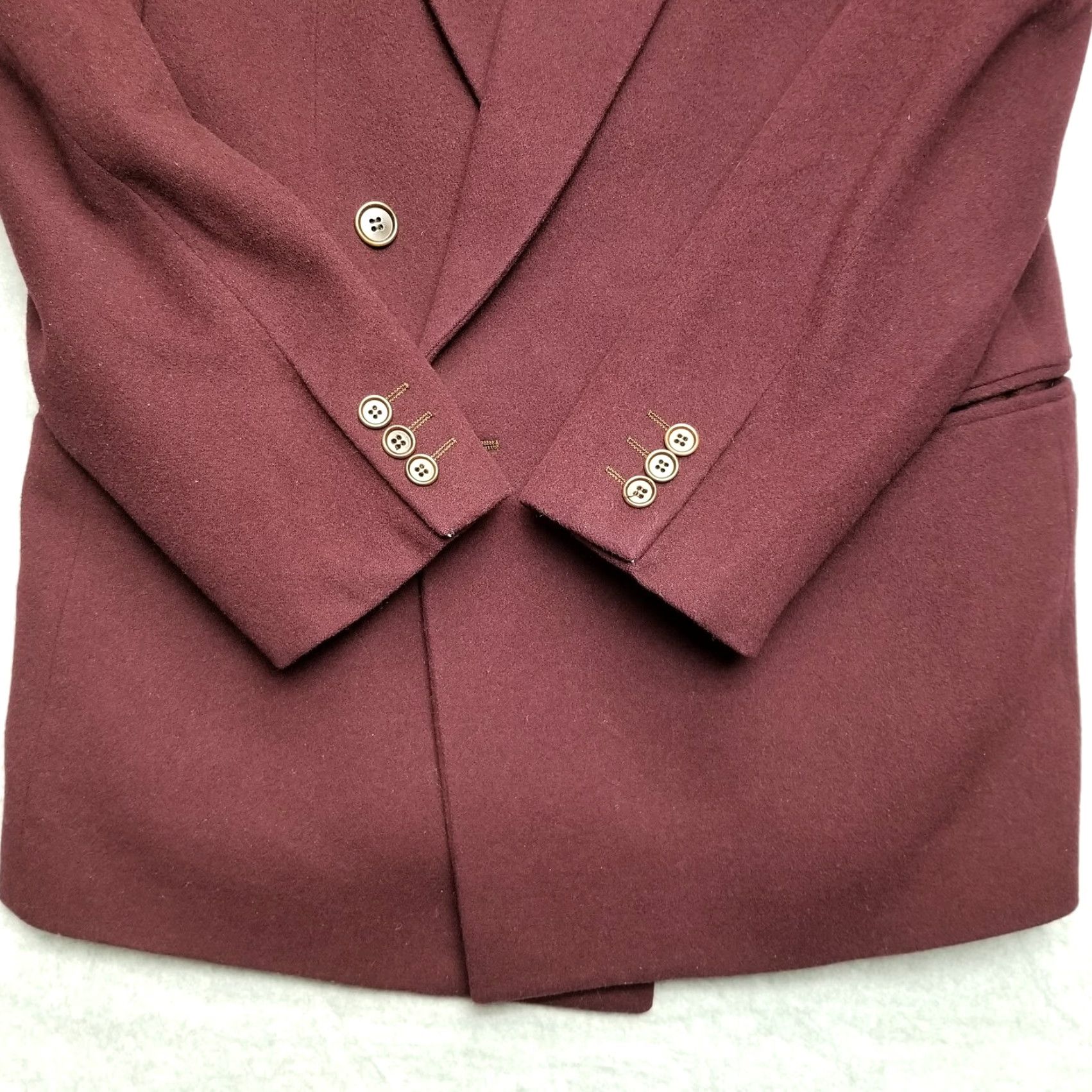 Tombolini Urbis Blazer Mens Italian 48 Roger Stuart Eugenio Tombolini Jacket, Wool, Cashmere, Polyester Red - Vintage Men 48, Regular, Solid Size 48R - 5 Thumbnail