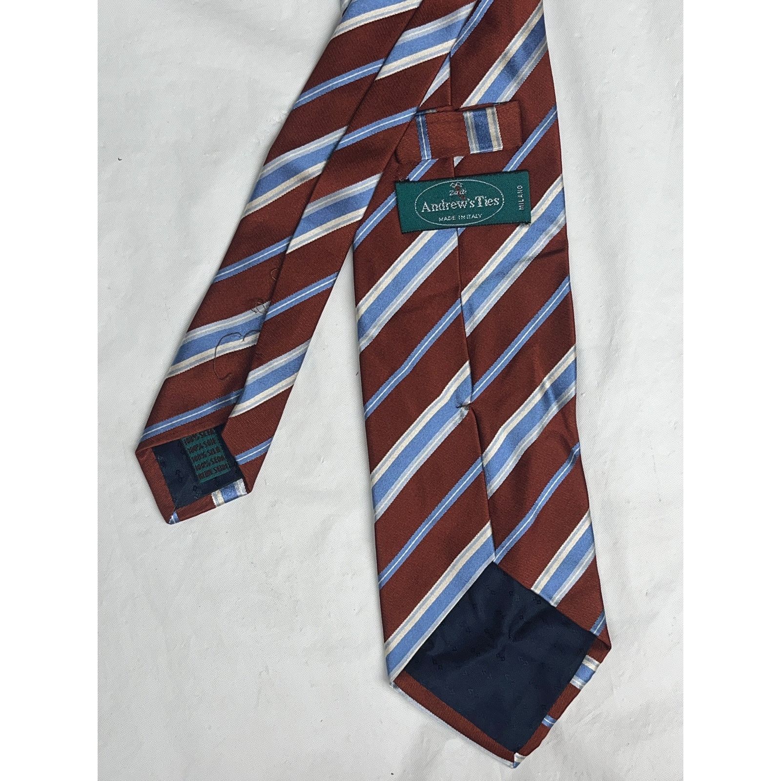 Andrew's Ties ZADI Andrew's Ties Men's Silk Tie Striped Made in Italy Size ONE SIZE - 3 Thumbnail