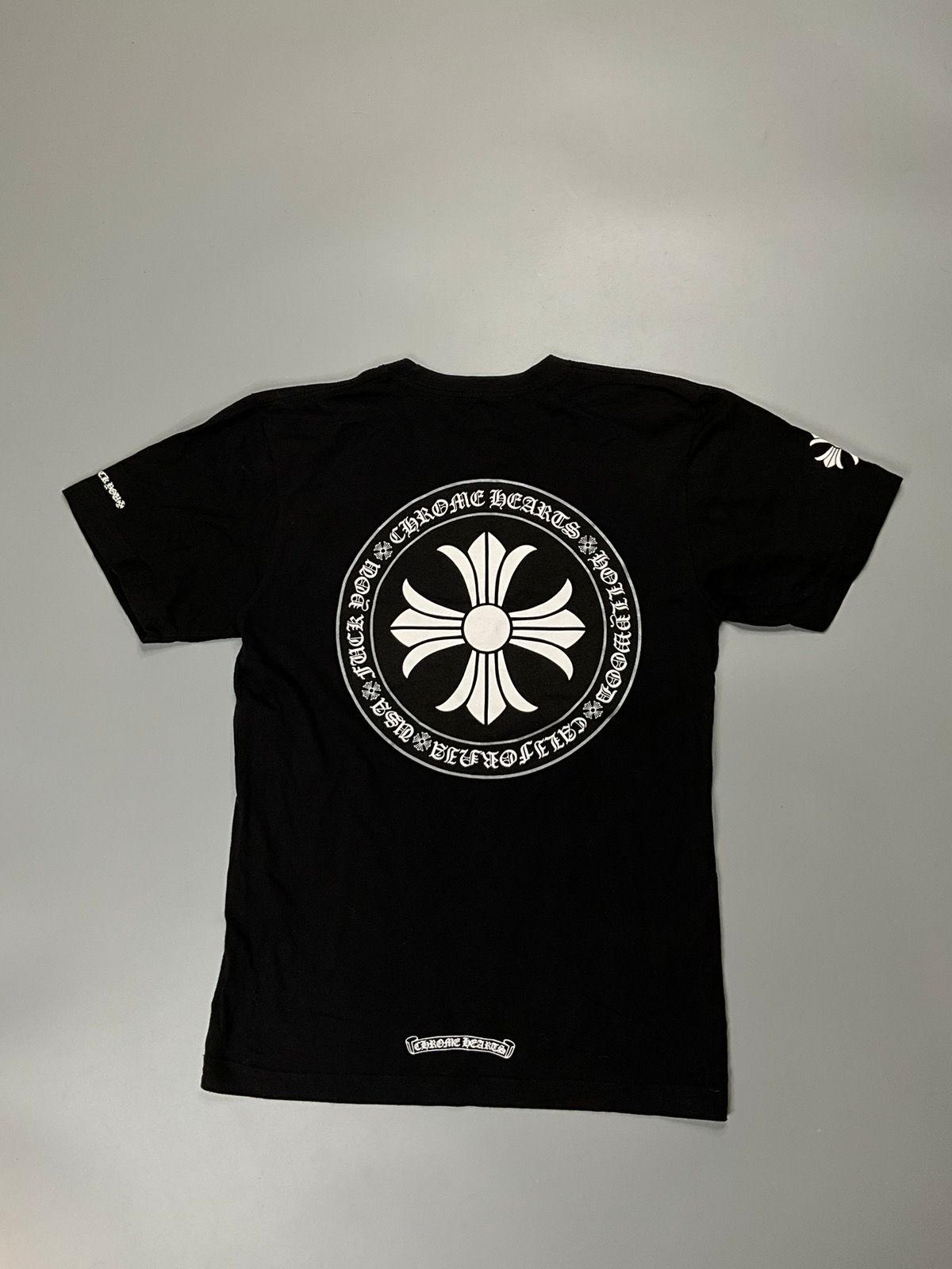 Pre-owned Chrome Hearts Circle Cross Logo Fuck Tee In Black