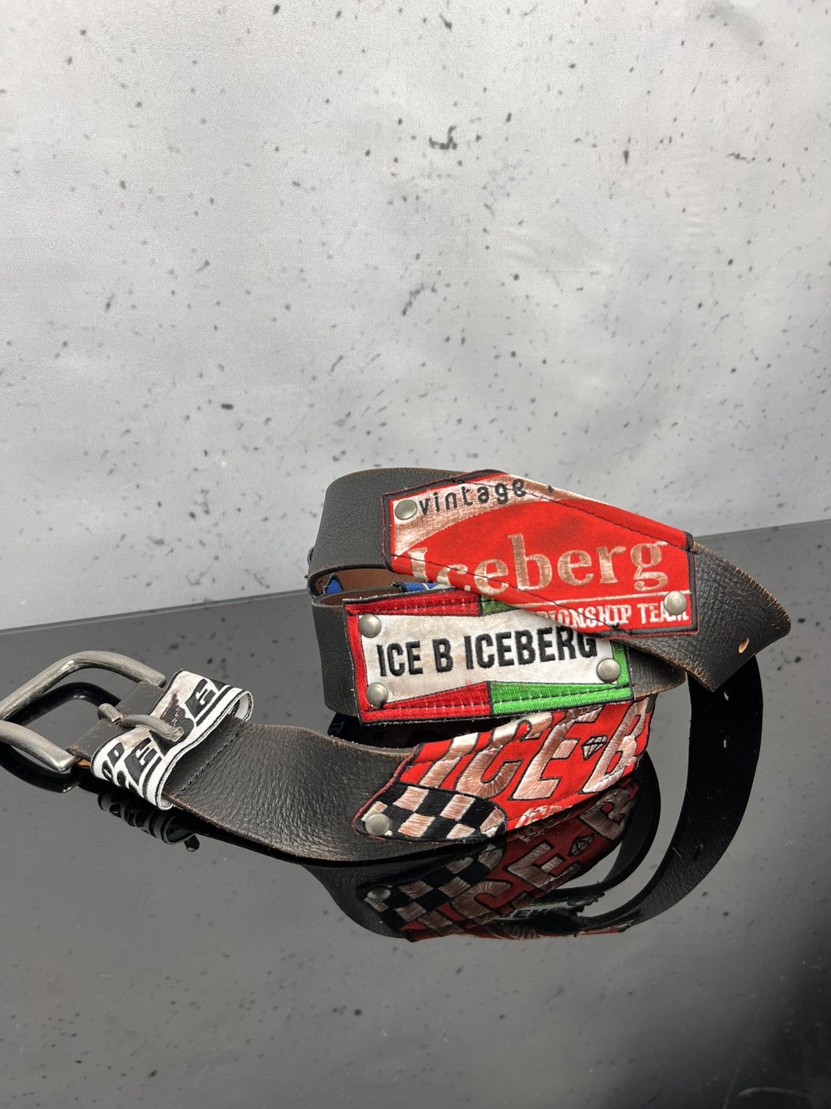 Iceberg Vtg Iceberg Racing Team Leather Patch Belt Rare Archive Size ONE SIZE - 1 Thumbnail