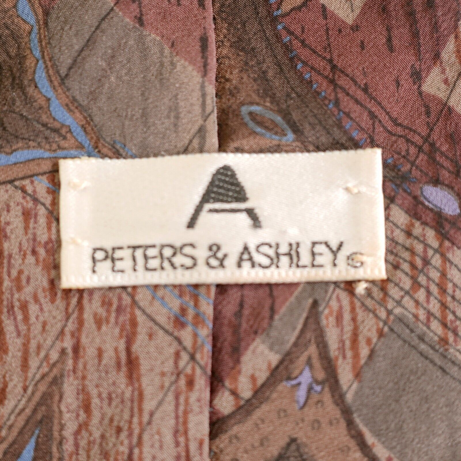 Designer Peters & Ashley Abstract Floral Green Maroon Beige Short Wid Size ONE SIZE - 3 Thumbnail