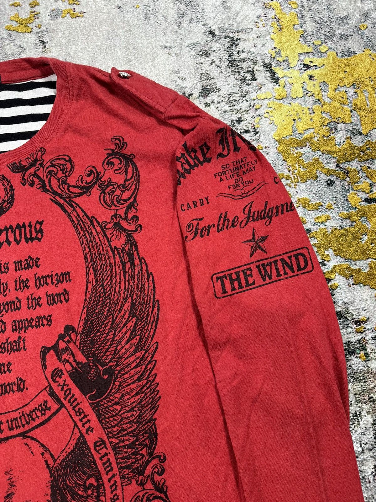 Hysteric Glamour DANGEROUS WARNING CRAZY SKULL WING POEM IFSIX LGB PUNK STYLE Size US M / EU 48-50 / 2 - 6 Thumbnail