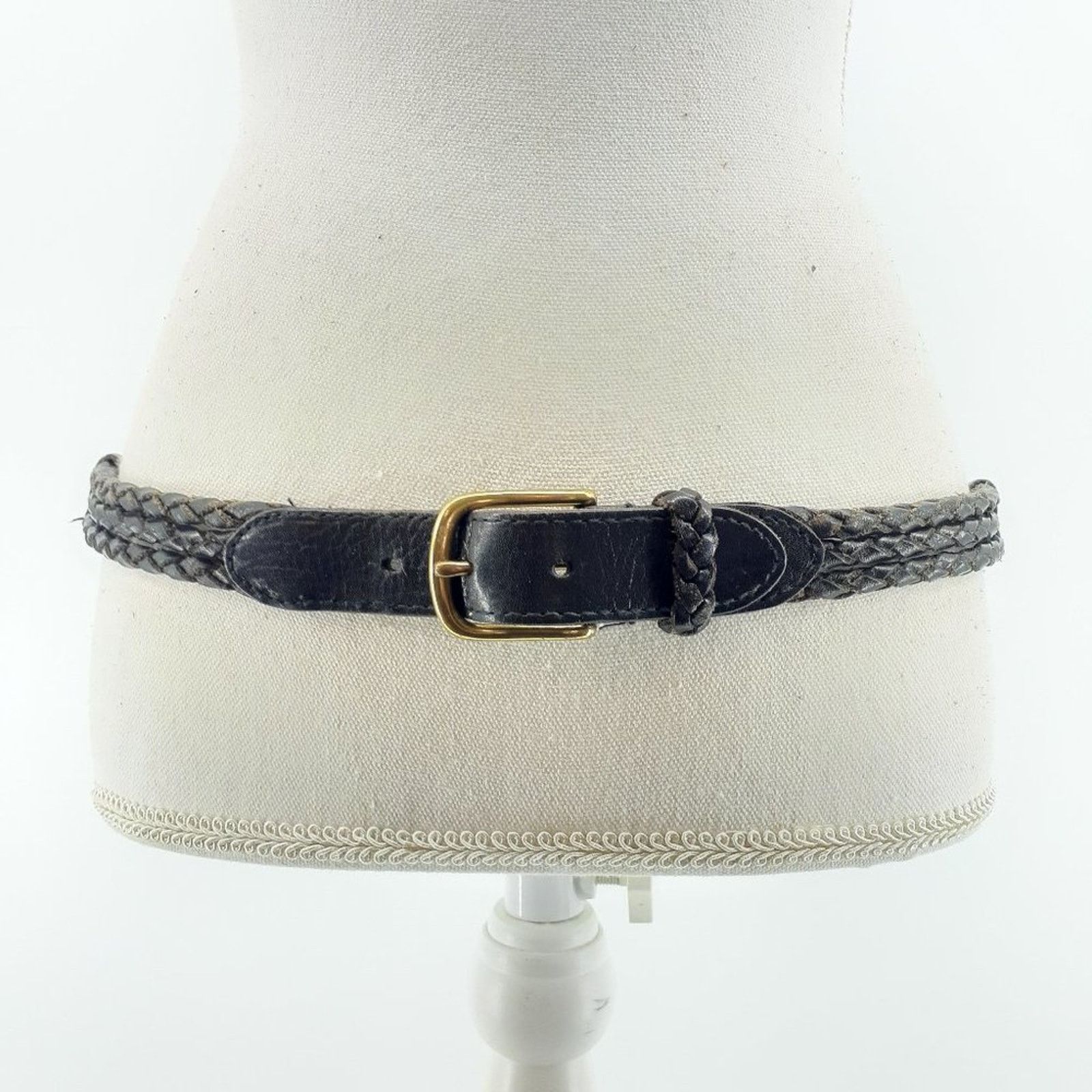 Other Architech Black Leather Double Rope Belt Gold Tone Large Size ONE SIZE - 1 Thumbnail