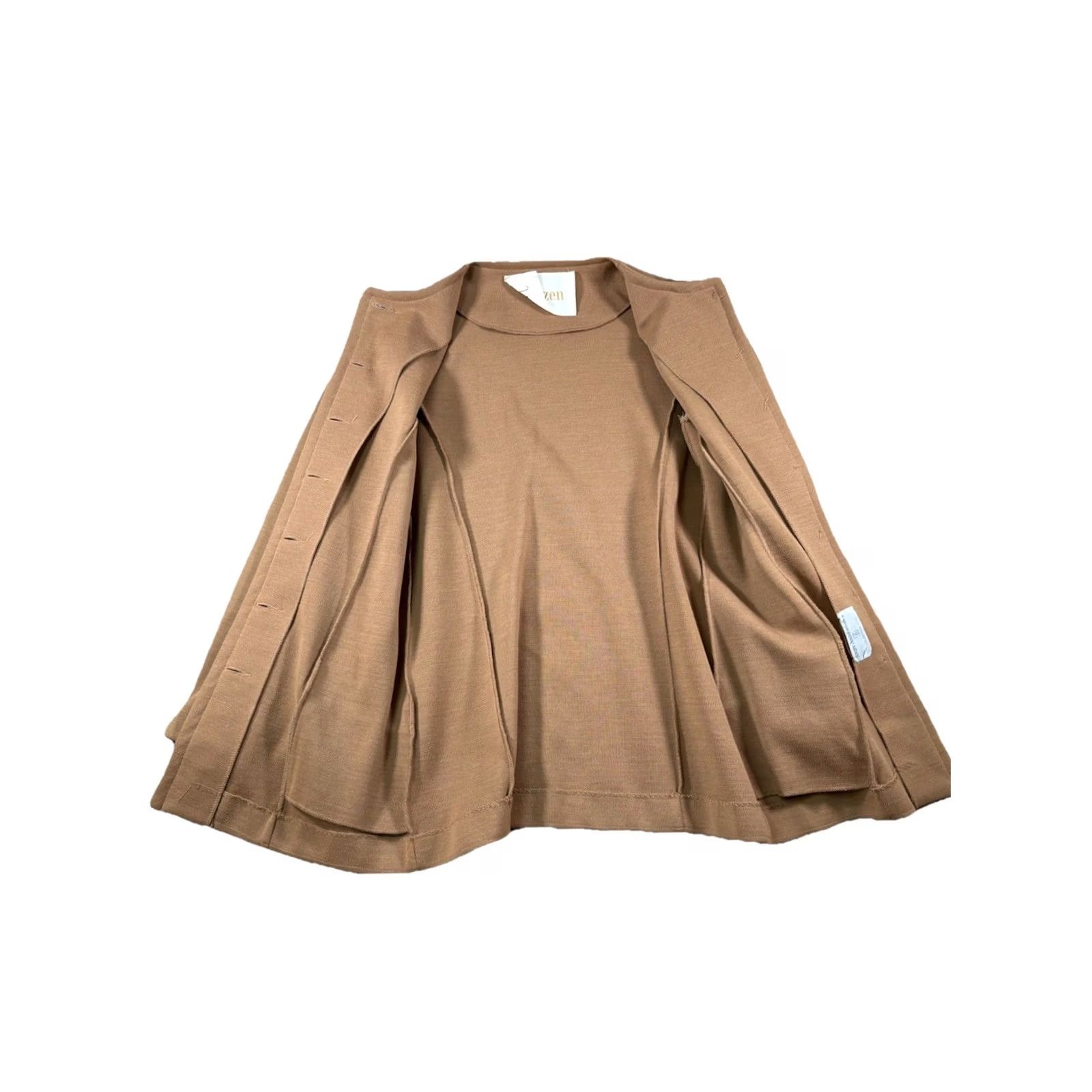 Jantzen VINTAGE Jantzen Blazer Shirt Women 70s Style Collarless Brown Beige Tweed Size 10 Long Sleeve Button Pockets Size L / US 10 / IT 46 - 5 Thumbnail