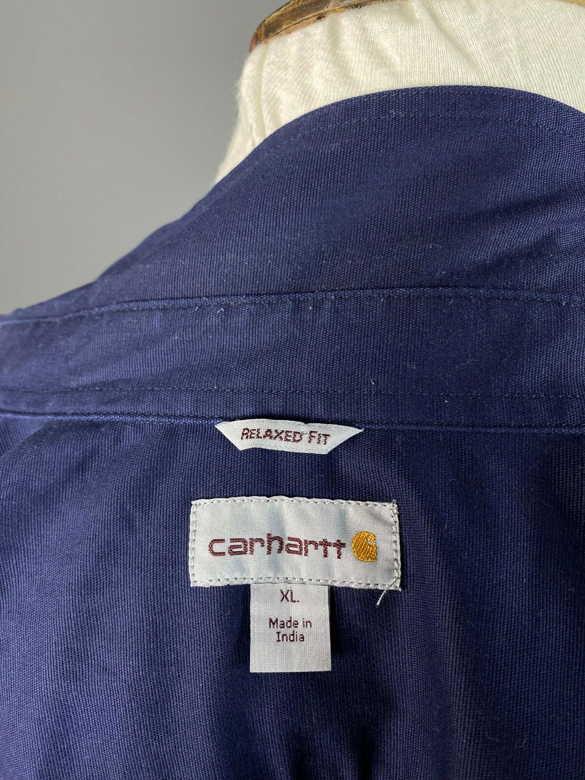 Carhartt Men Carhartt Navy Blue Cotton Button Up Overshirt Size XL Size US XL / EU 56 / 4 - 10 Thumbnail