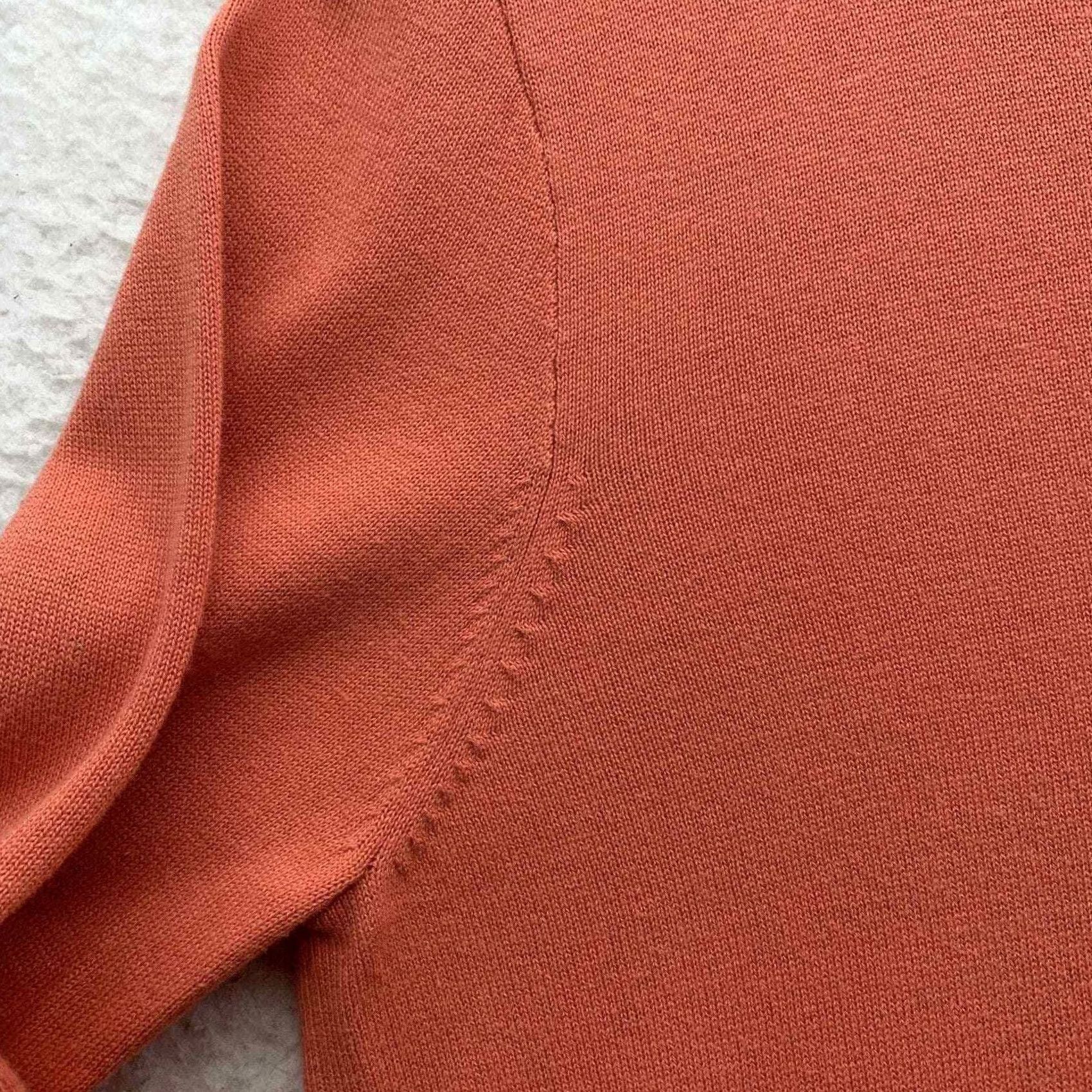 J.Crew J Crew Sweater Mens Medium M Orange Coral V-Neck Knit Pullover Thin Preppy Tapered Size US M / EU 48-50 / 2 - 2 Thumbnail