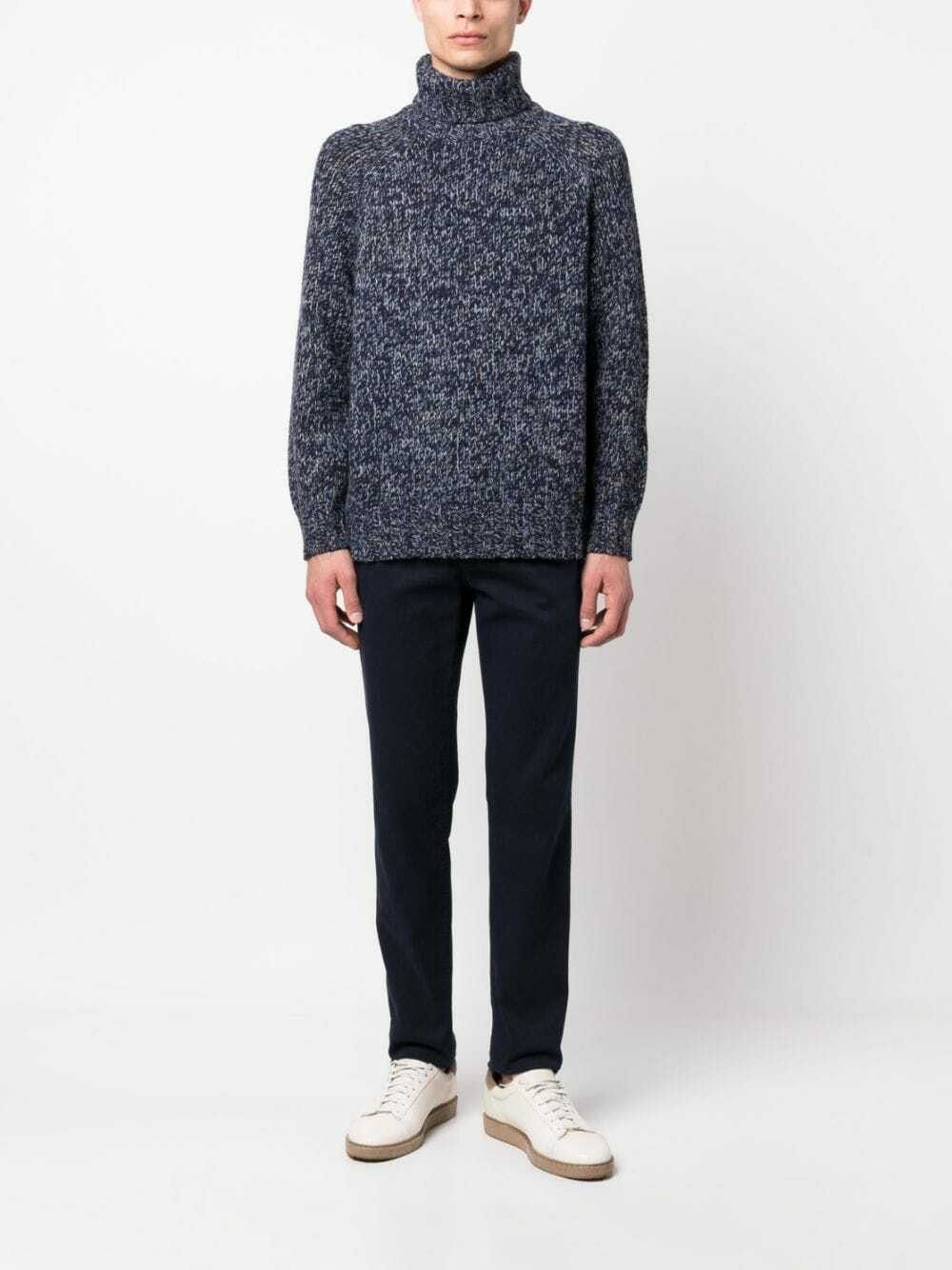 Brunello Cucinelli o1y0526 Turtleneck Sweater in Navy Blue Size US L / EU 52-54 / 3 - 4 Thumbnail
