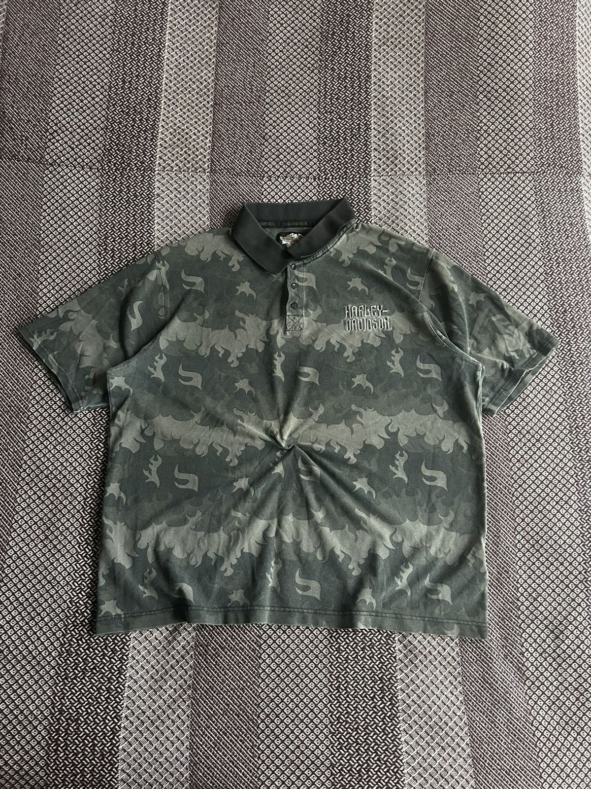 Harley Davidson Vintage Harley Davidson Camo Polo T-shirt Mens Streetwear XL Size US XL / EU 56 / 4 - 1 Thumbnail