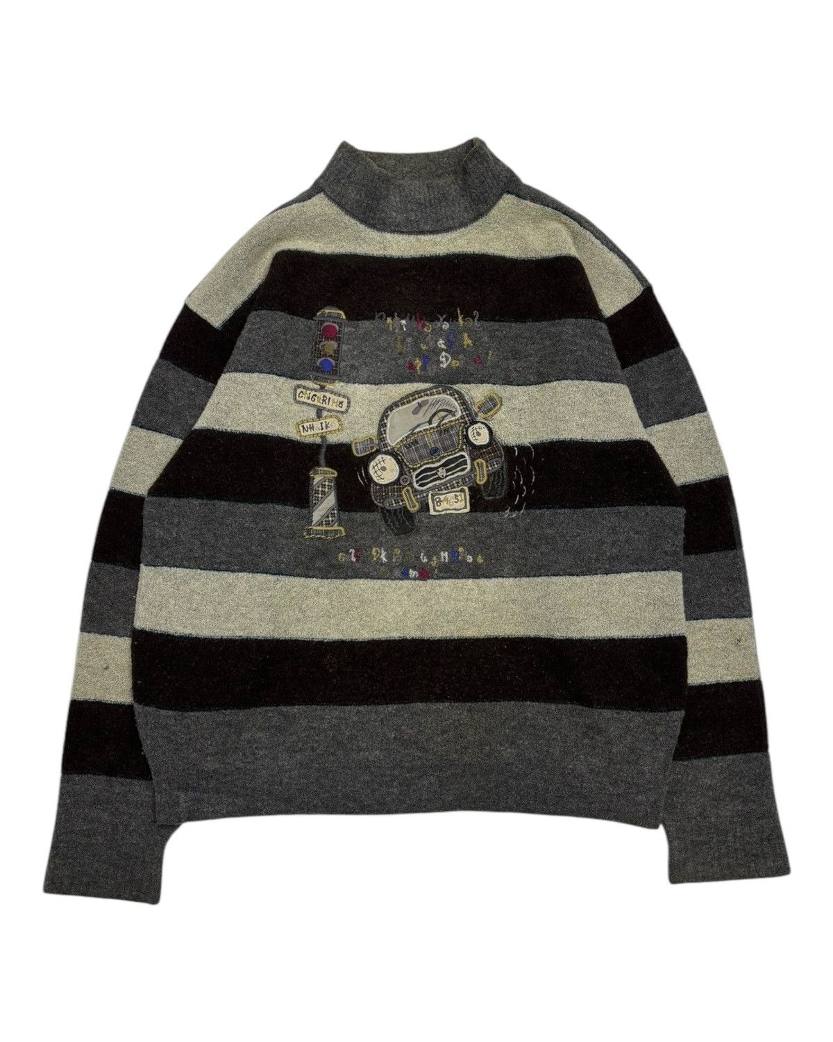 Kapital × Otto Vintage Otto Gioia Art Embroidery Wool Sweater Size US M / EU 48-50 / 2 - 1 Thumbnail