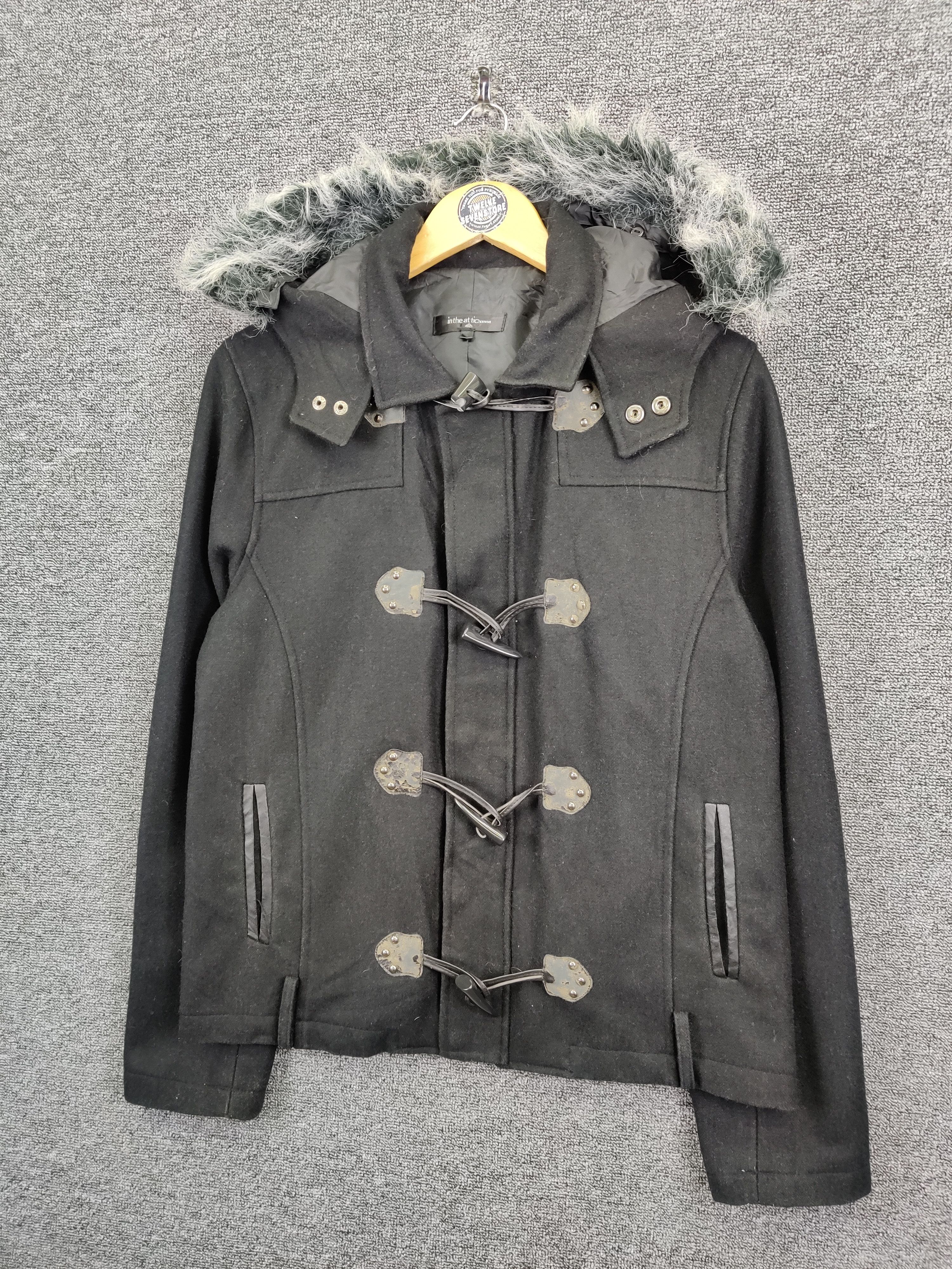 In The Attic Vintage In The Attic Wool Duffle Fur Hooded Coat Size US L / EU 52-54 / 3 - 2 Thumbnail