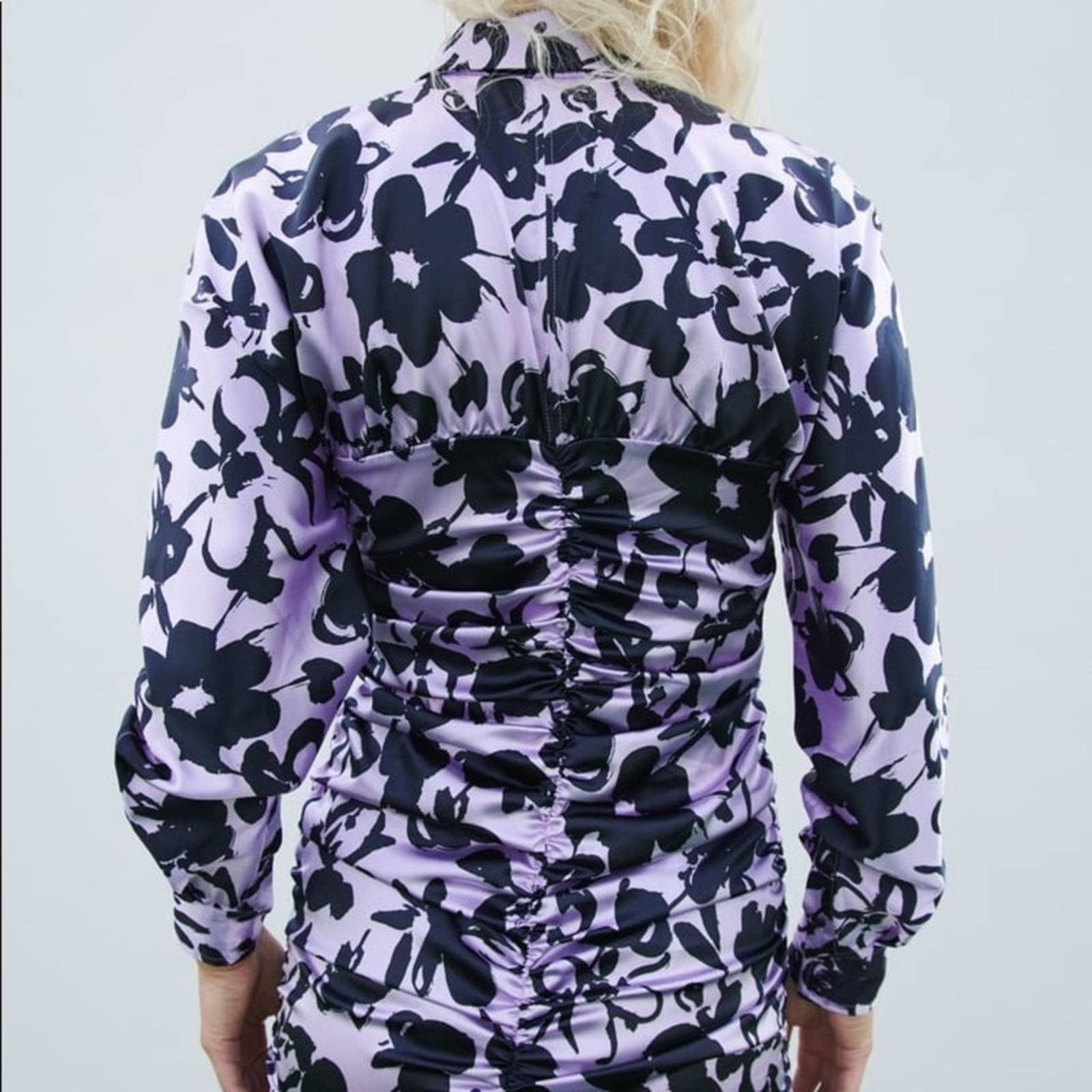 Zara - ZARA BLOGGER FAVORITE SATIN EFFECT PRINT DRESS Size XL / US 12-14 / IT 48-50 - 6 Thumbnail