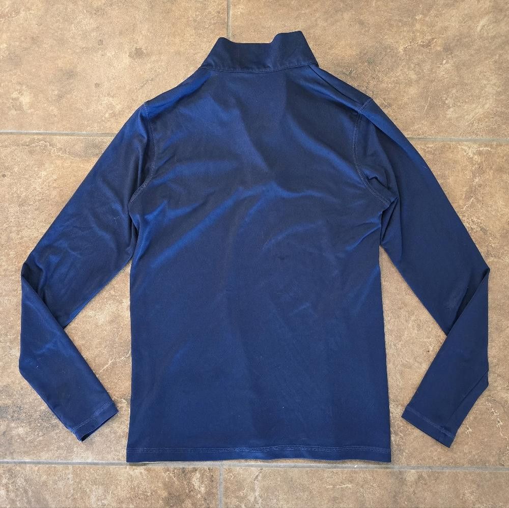 Designer Navy Basic Zipper Detailed Long Sleeve Size M / US 6-8 / IT 42-44 - 2 Thumbnail