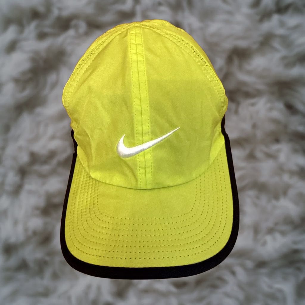 Nike Nike Hat Cap Strap Back One Size Volt Yellow Featherlight Dri-FIT Running Mens Size ONE SIZE - 1 Thumbnail