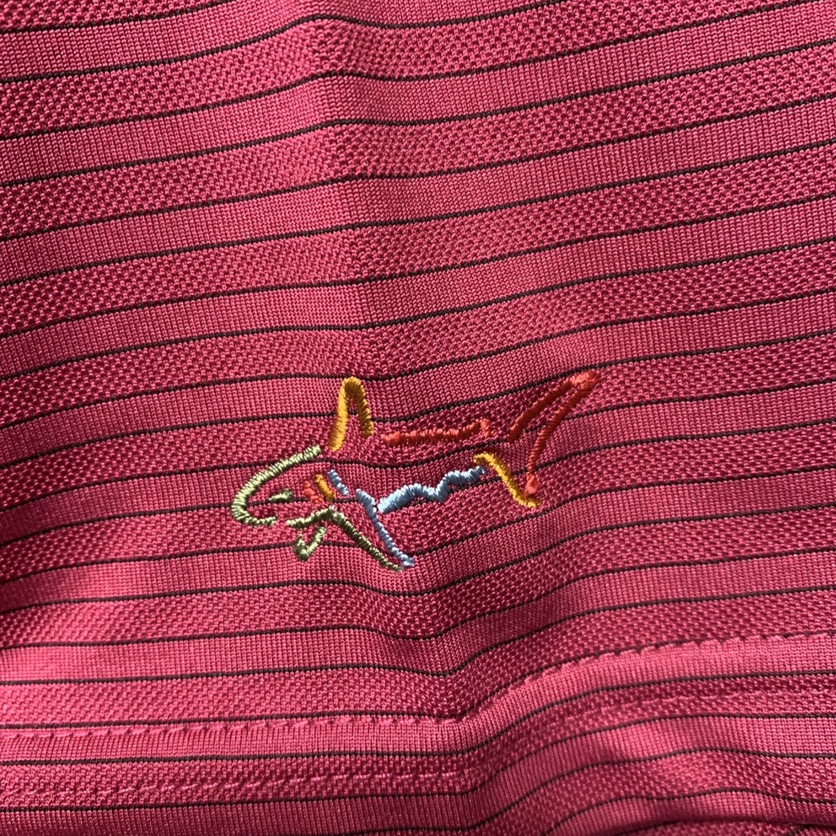 Vintage Greg Norman Polo Shirt Mens Large Burgundy Striped Playdry Jersey LG Golf Sports Shirt Size US L / EU 52-54 / 3 - 7 Thumbnail