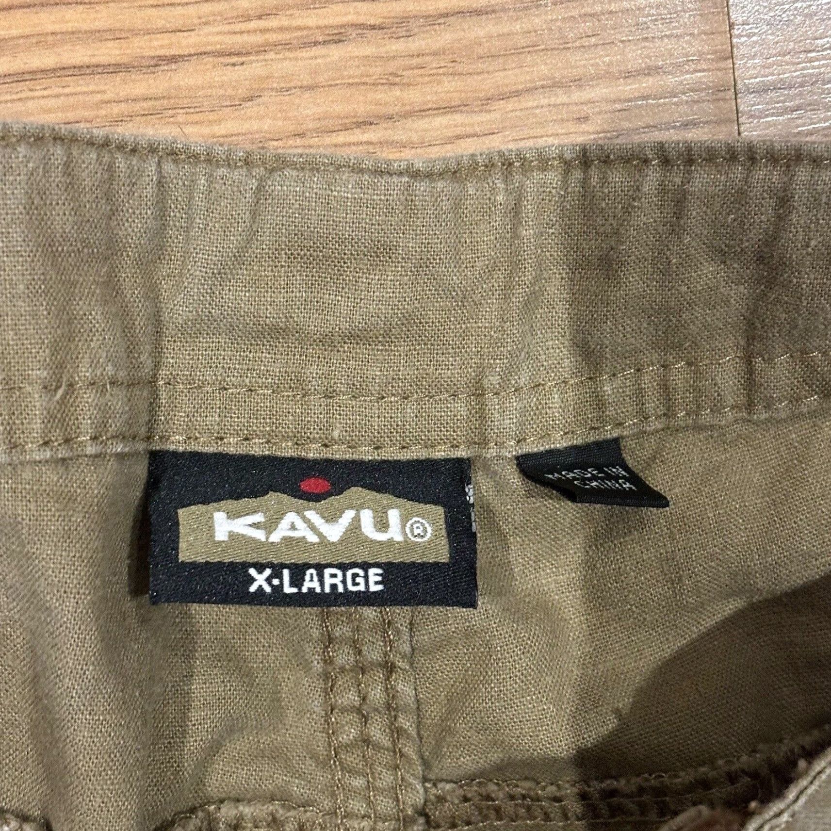 KAVU Kavu Shorts Men’s XL Khaki Tan Cotton Hemp Drawstring Button Size US 36 / EU 52 - 7 Thumbnail