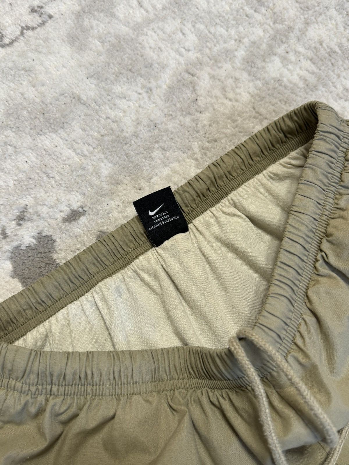 Nike × Vintage Y2K 90s Nike Nylon Pants Track Drill beige Cream Swoosh Size US 34 / EU 50 - 12 Thumbnail