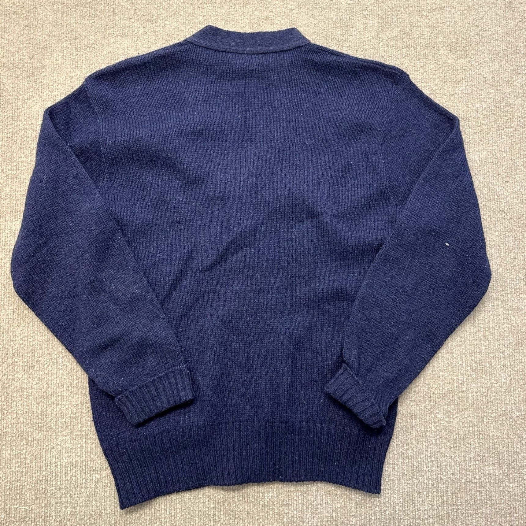 Vintage VINTAGE Lord Jeff Cardigan Sweater Mens M Orlon Acrylic Navy Button Up Size US M / EU 48-50 / 2 - 7 Thumbnail
