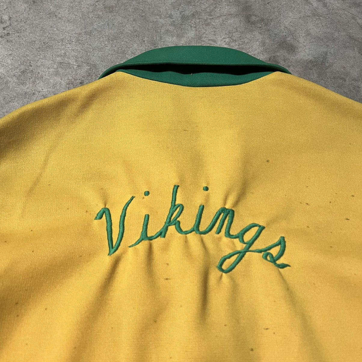 Vintage Vintage 60’s “Vikings” 🇺🇸 Chain-Stitch Letterman Track Jacket Size US L / EU 52-54 / 3 - 8 Thumbnail