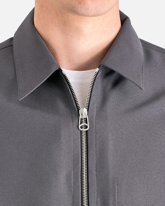 OAMC o1y0225 Solid Color Zip Shirt in Lead Size US M / EU 48-50 / 2 - 2 Thumbnail