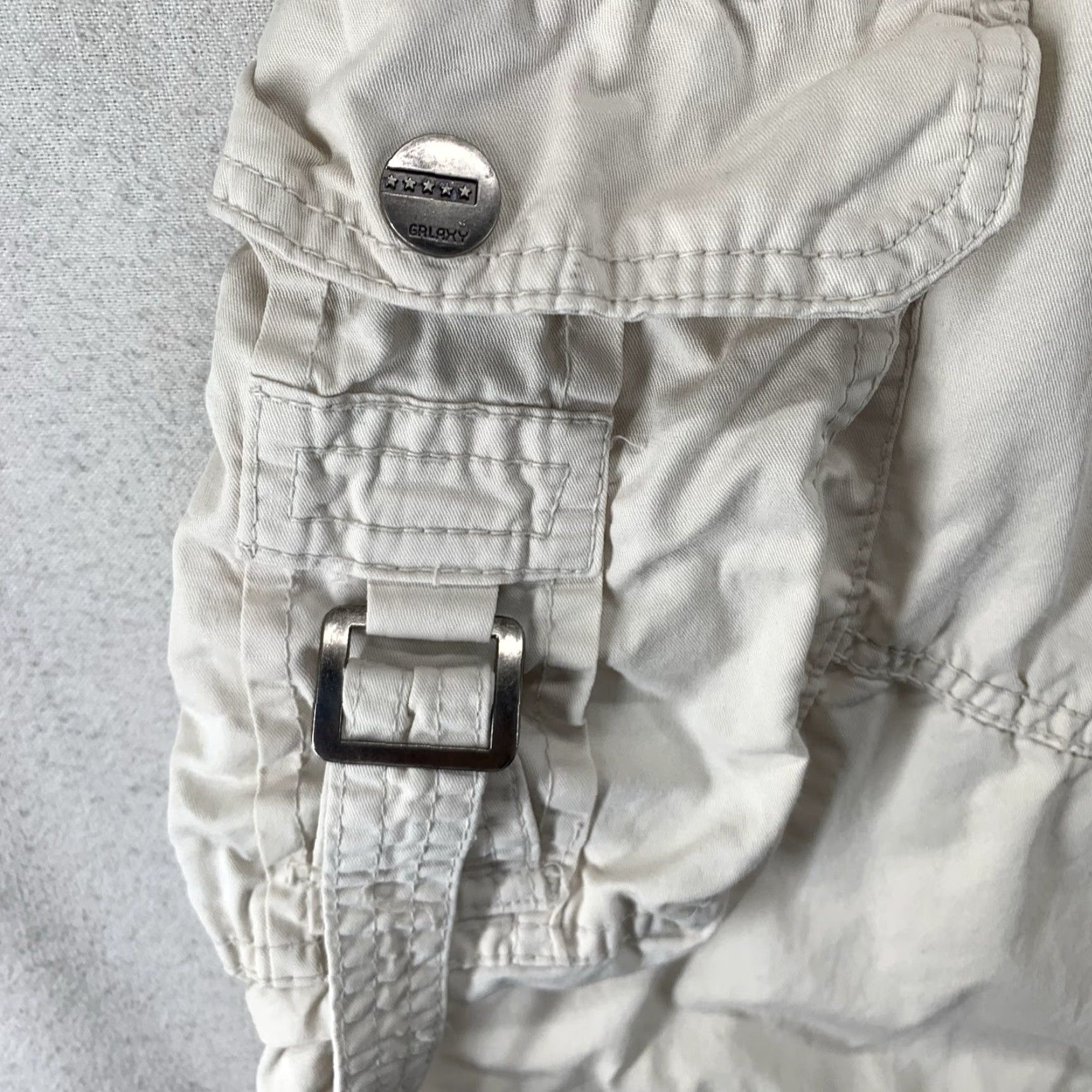 Vintage Galaxy by Harvic Mens Cargo Shorts 34 Beige Lightweight 10" Inseam Pockets Retro 90s Size US 34 / EU 50 - 4 Thumbnail