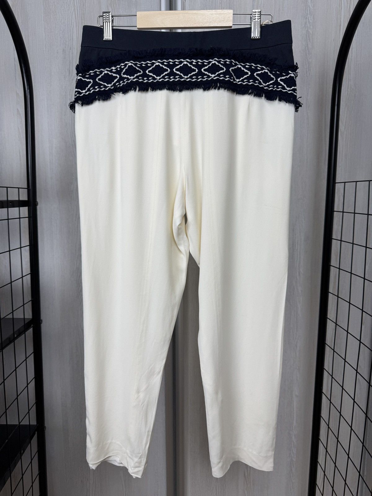 Chloe Chloe white ivory cotton embroidery acetate viscose pants Size 28" / US 6 / IT 42 - 11 Thumbnail