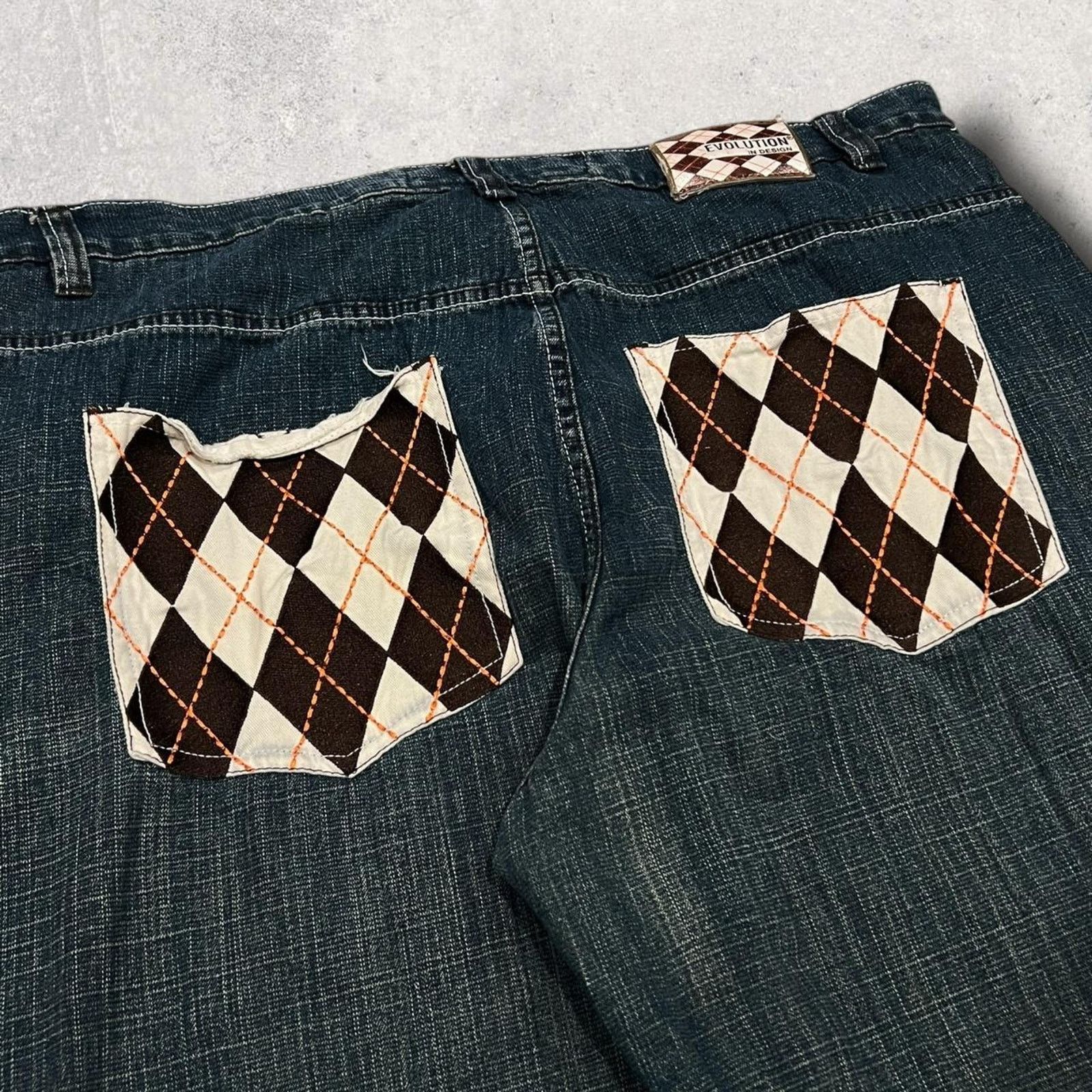 Southpole Evolution In Design Y2K Jeans w/ Argyle Pattern Size US 42 / EU 58 - 2 Thumbnail